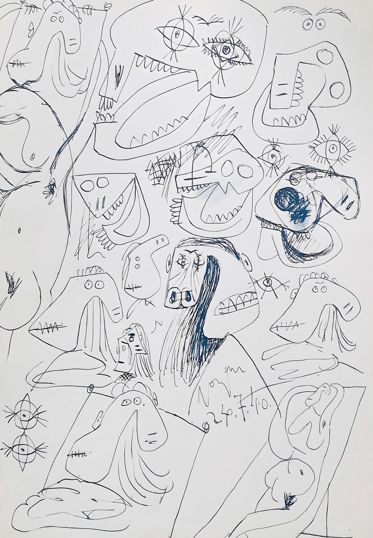 Pablo Picasso Abstract Print - Picasso, Composition, Carnet de dessins de Picasso, Cahiers d’Art (after)