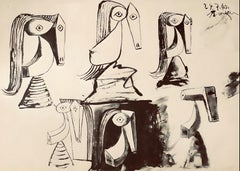 Used Picasso, Composition, Carnet de dessins de Picasso, Cahiers d’Art (after)