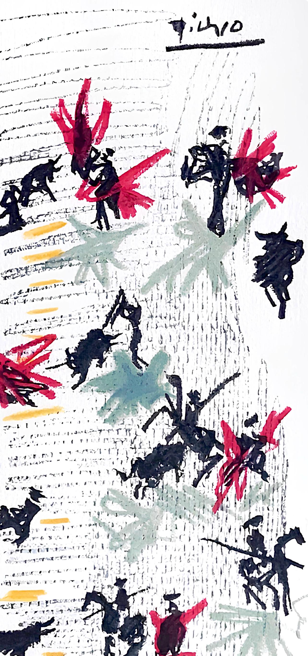 Picasso, Composition, Chant funèbre pour Ignacio Sanchez Mejías (after) - Gray Landscape Print by Pablo Picasso