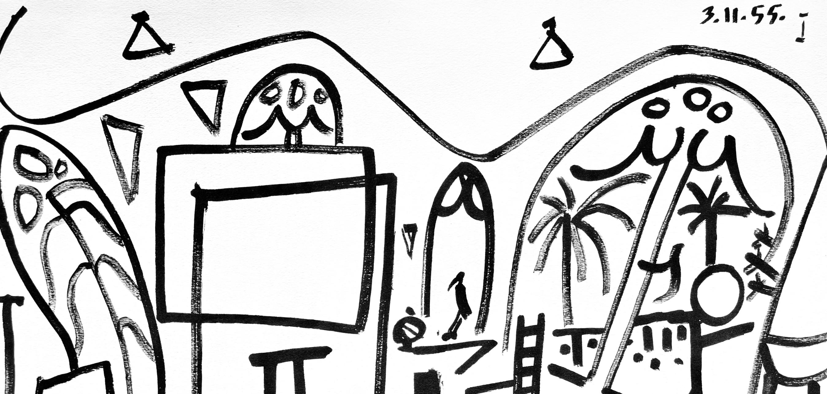 Picasso, Composition (Cramer 101), Carnet de la Californie (après) - Cubisme Print par Pablo Picasso