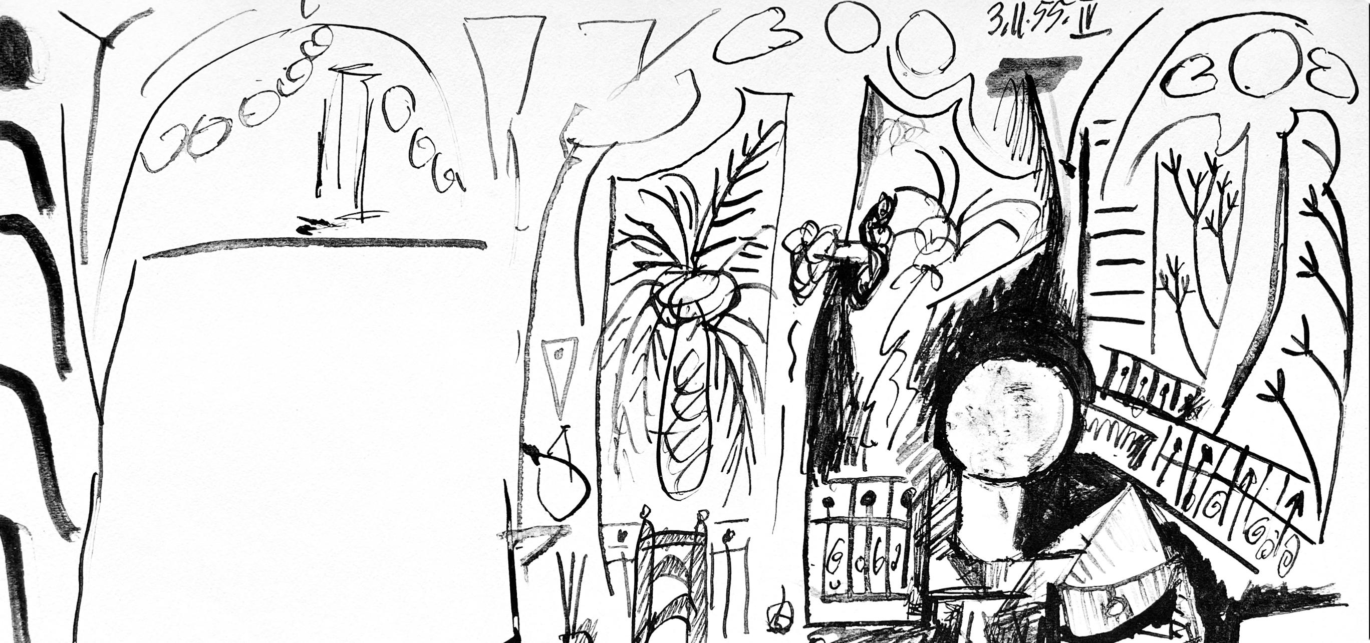 Picasso, Composition (Cramer 101), Carnet de la Californie (après) - Cubisme Print par Pablo Picasso