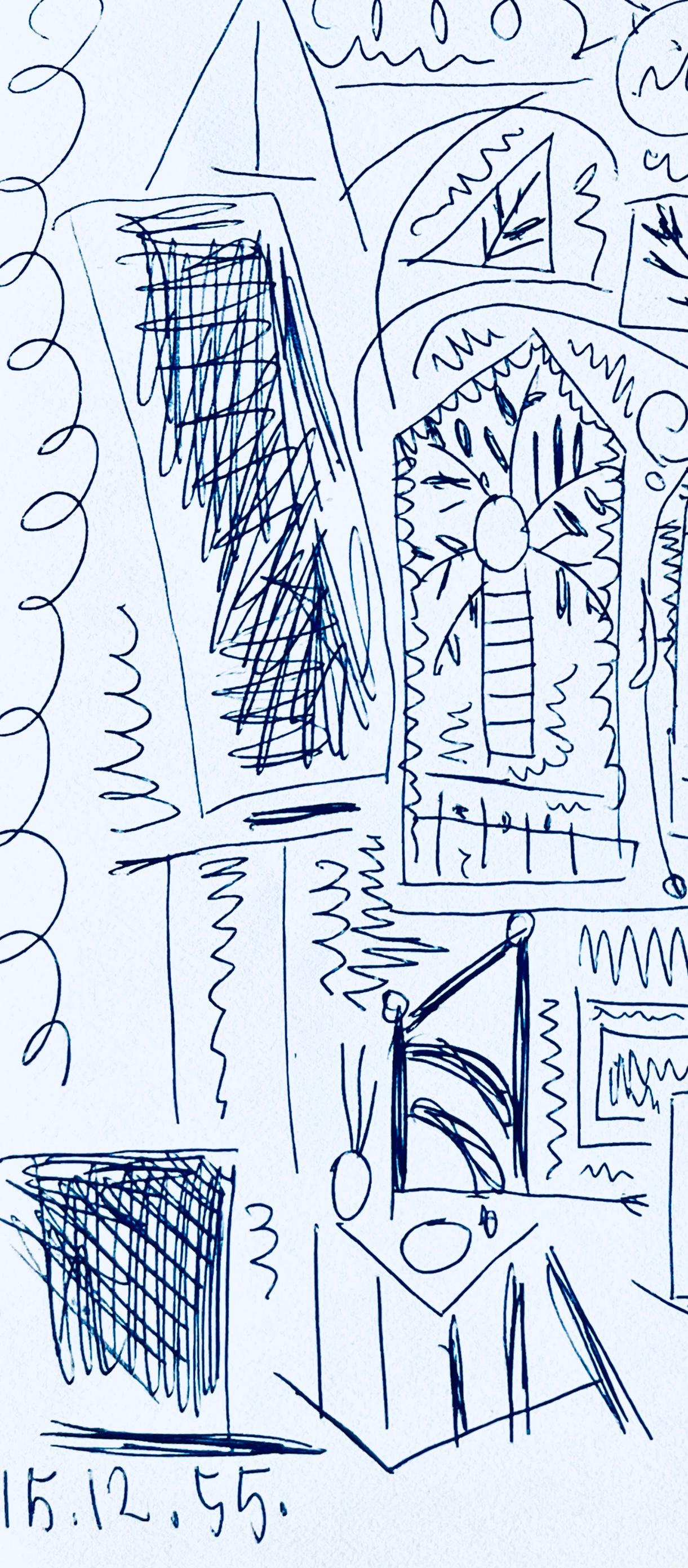 Picasso, Composition (Cramer 101), Carnet de la Californie (after) - Gray Landscape Print by Pablo Picasso