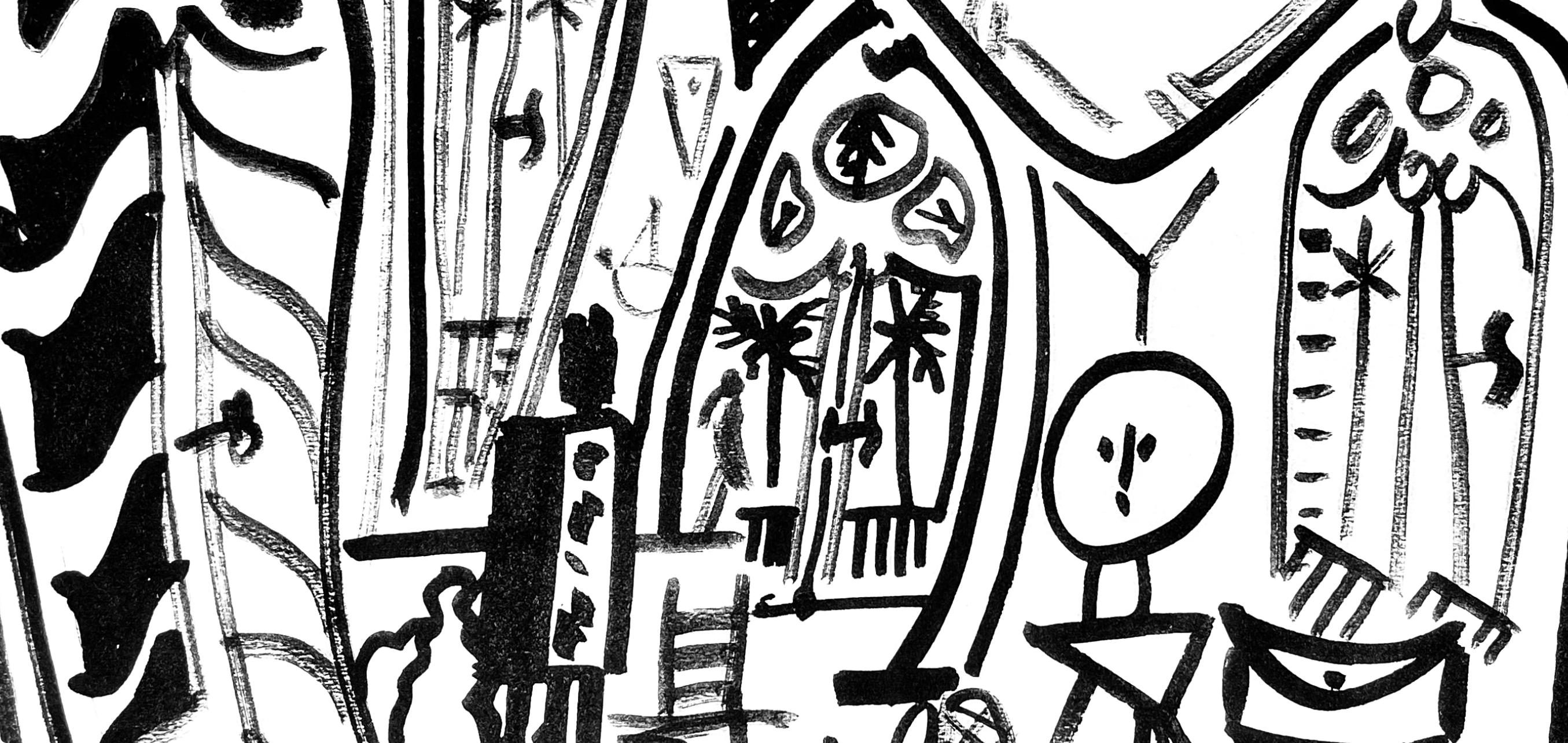Picasso, Composition (Cramer 101), Carnet de la Californie (après) - Noir Figurative Print par Pablo Picasso
