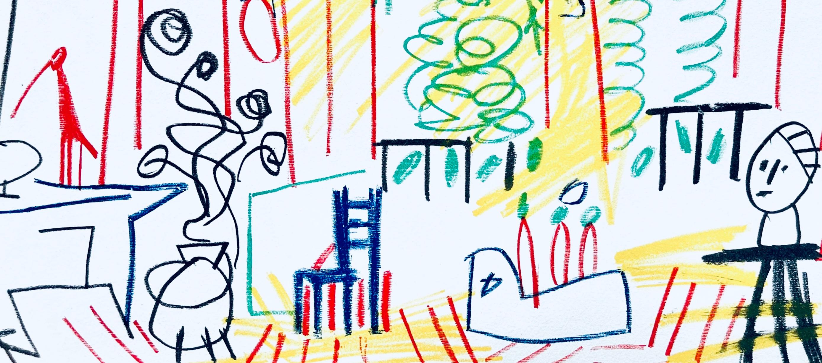 Picasso, Composition (Cramer 101), Carnet de la Californie (after) - Gray Landscape Print by Pablo Picasso