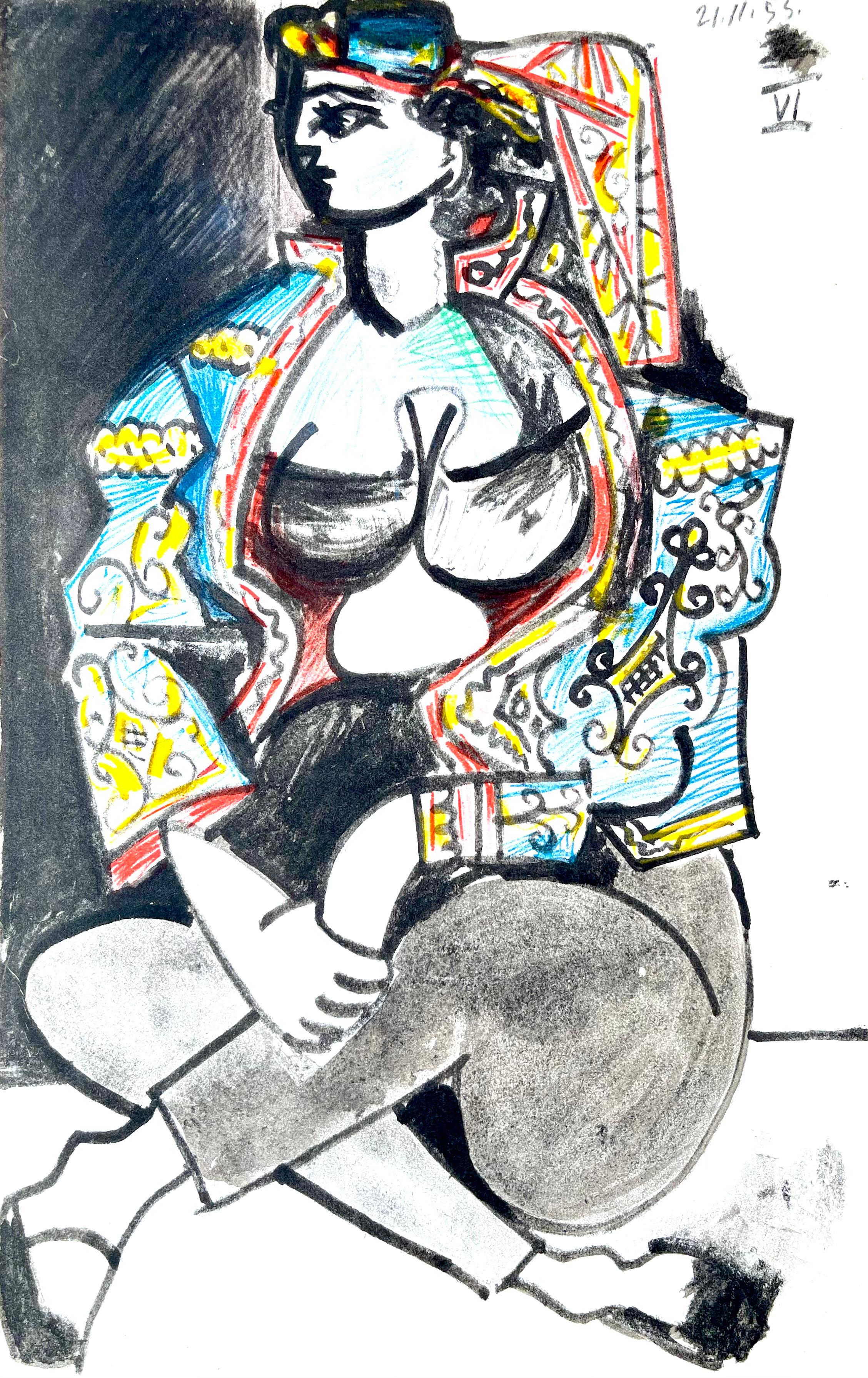 Pablo Picasso Figurative Print - Picasso, Composition (Cramer 101), Carnet de la Californie (after)