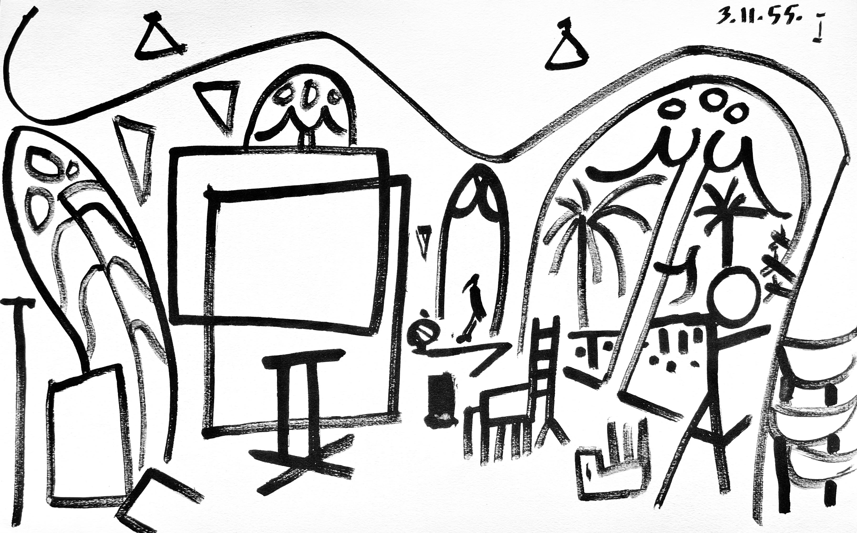 Landscape Print Pablo Picasso - Picasso, Composition (Cramer 101), Carnet de la Californie (après)