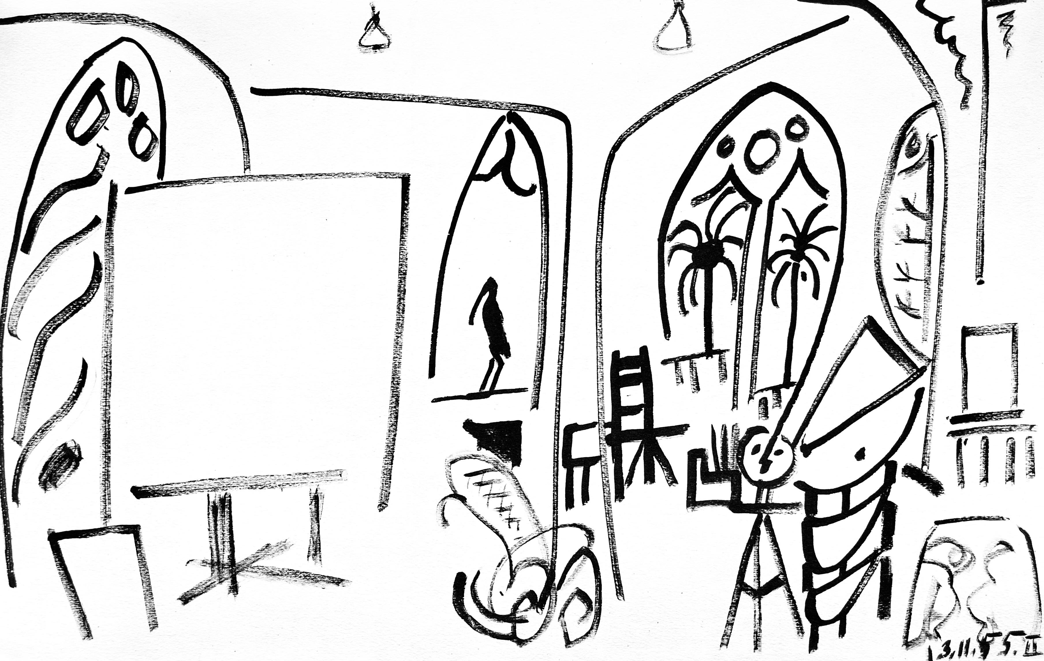 Landscape Print Pablo Picasso - Picasso, Composition (Cramer 101), Carnet de la Californie (après)