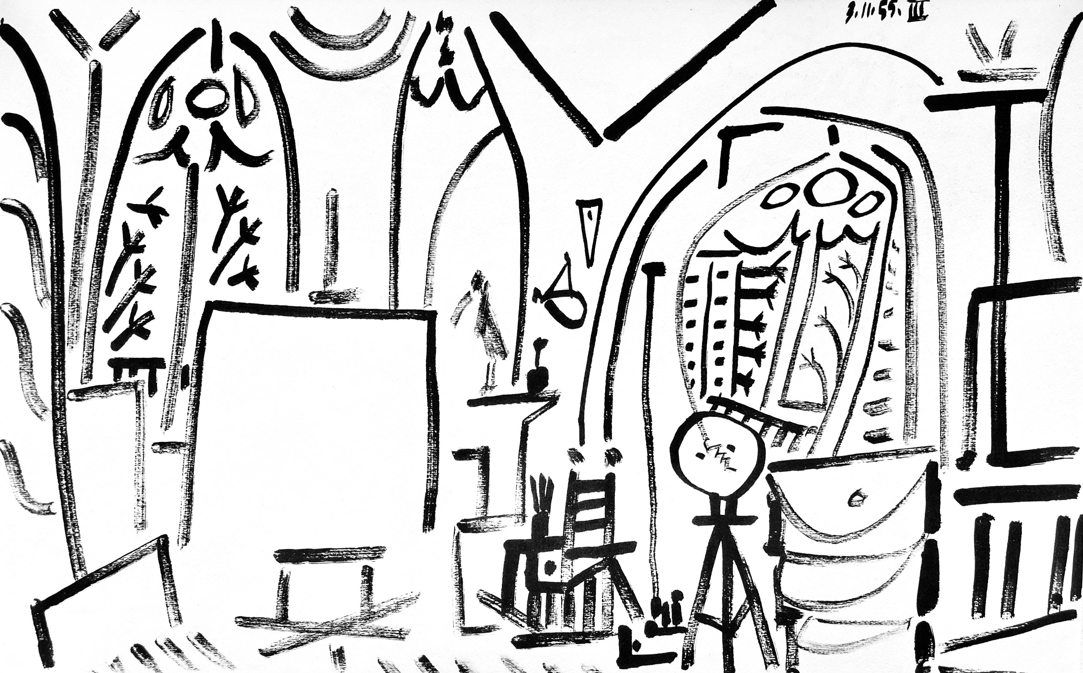 Pablo Picasso Landscape Print - Picasso, Composition (Cramer 101), Carnet de la Californie (after)