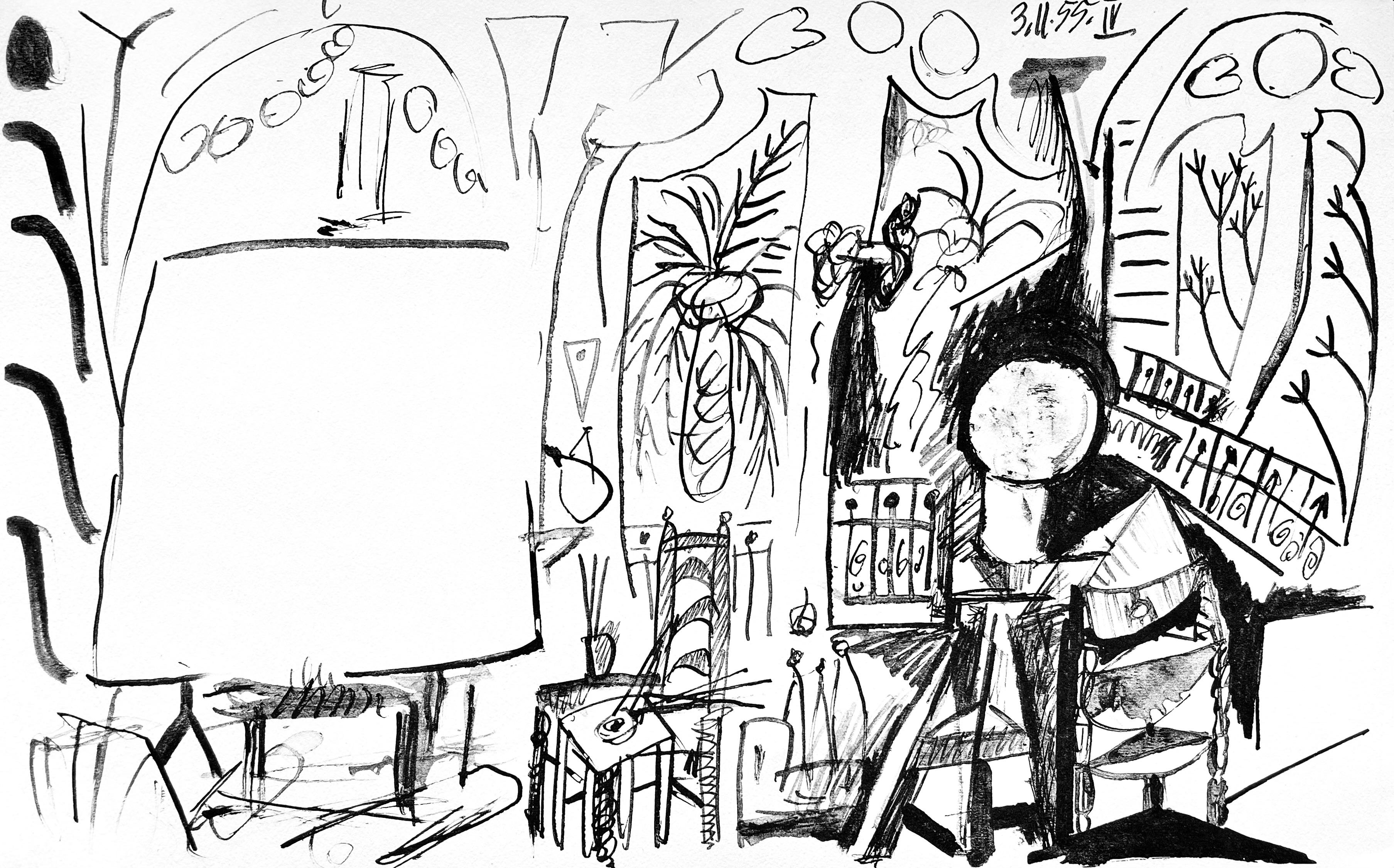 Figurative Print Pablo Picasso - Picasso, Composition (Cramer 101), Carnet de la Californie (après)
