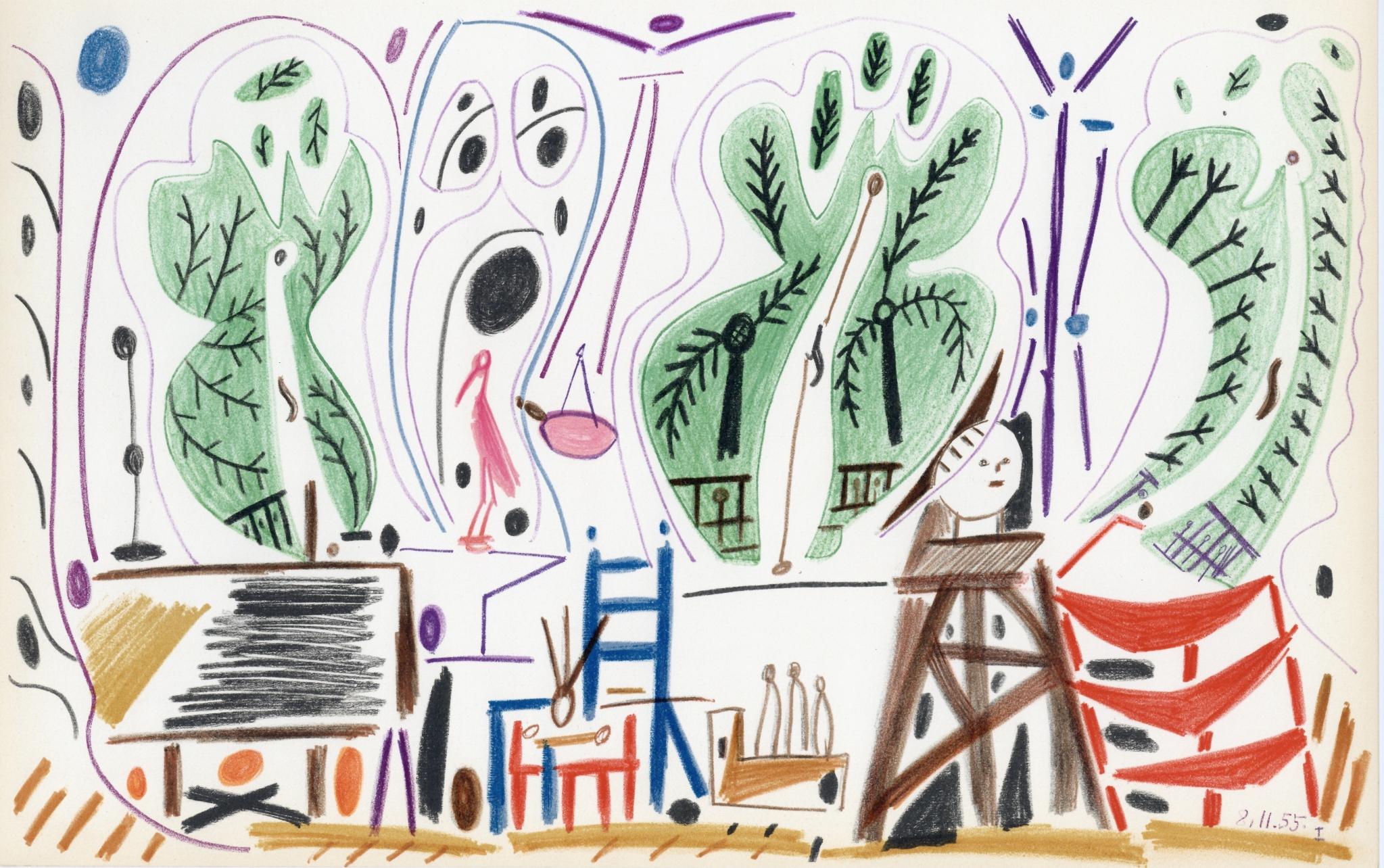 Pablo Picasso Landscape Print - Picasso, Composition (Cramer 101), Carnet de la Californie (after)