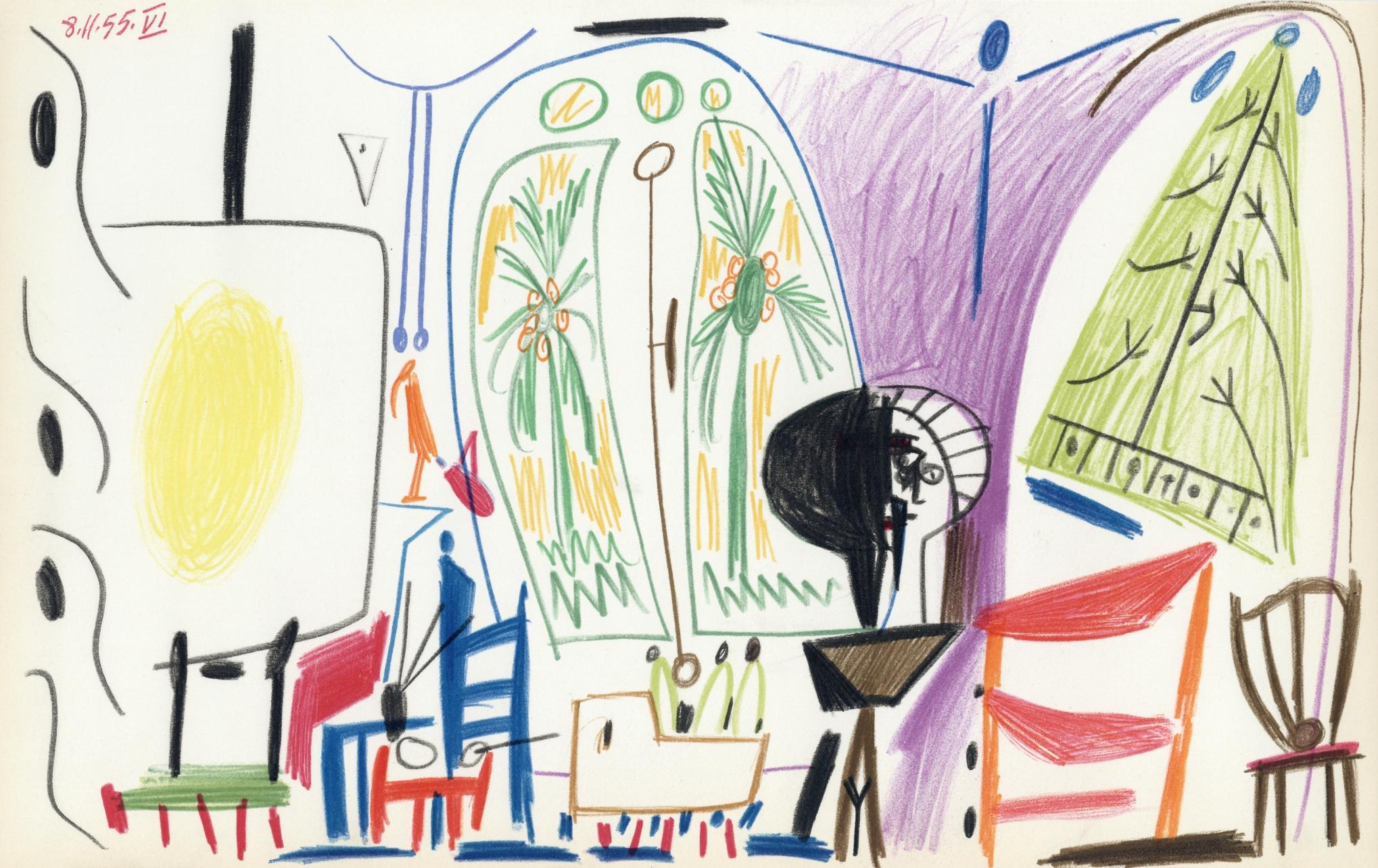 Figurative Print di Pablo Picasso - Picasso, Composizione (Cramer 101), Carnet de la Californie (dopo)