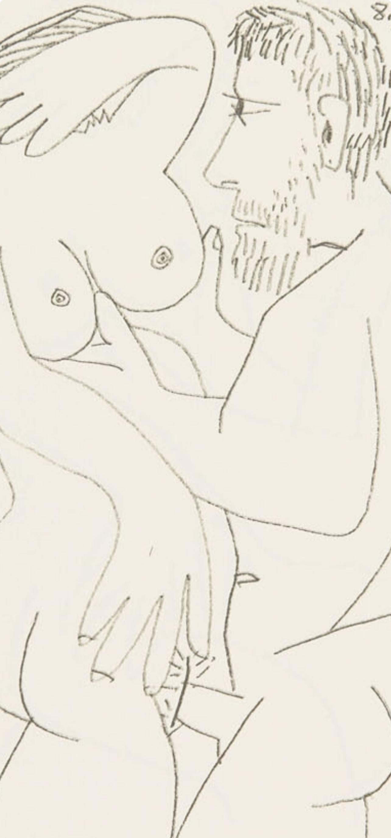 Picasso, 8.10.64. XIV (Cramer 148), Le Goût du Bonheur (after) - Print by Pablo Picasso