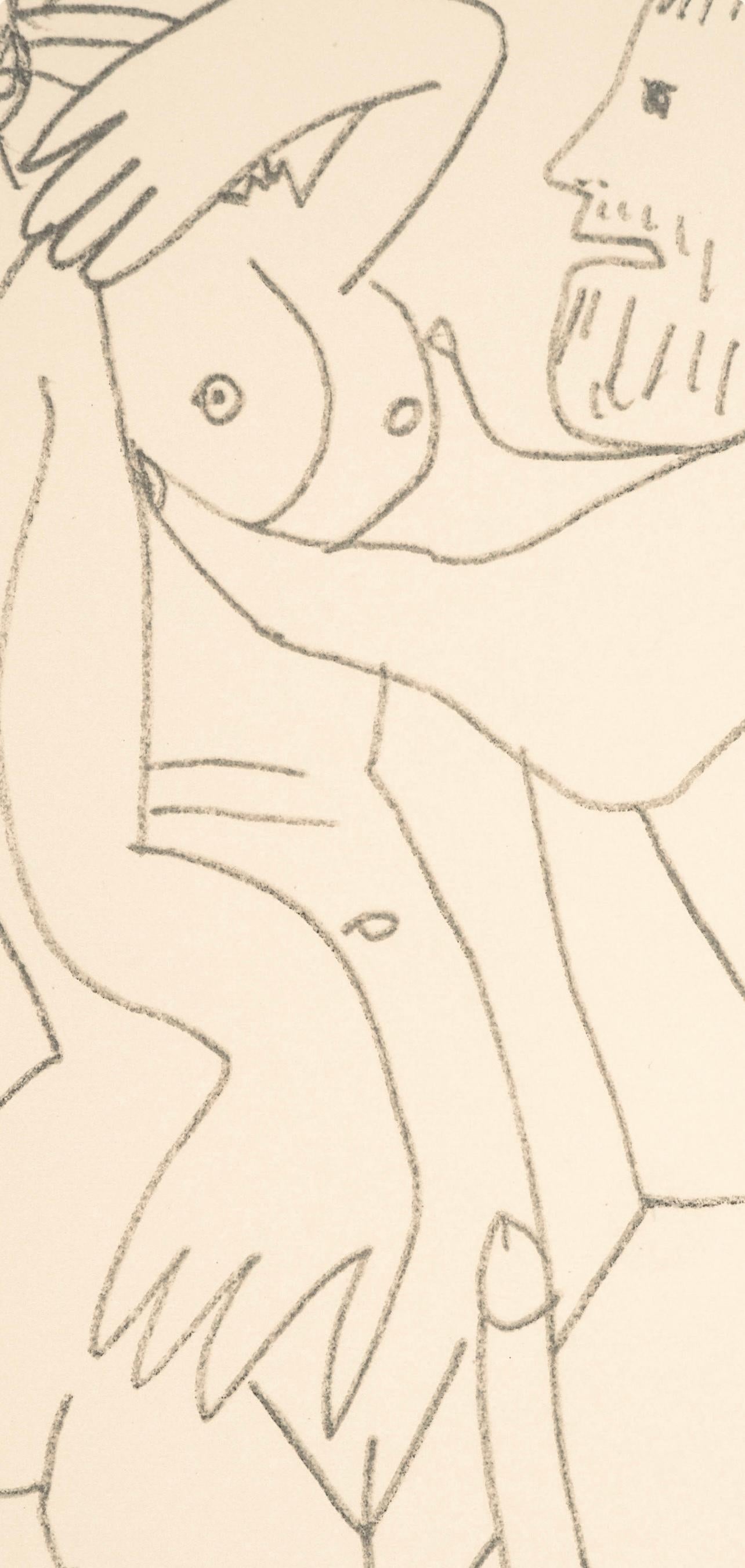 Picasso, Komposition (Cramer 148), Le Goût du Bonheur (nach) (Grau), Figurative Print, von Pablo Picasso