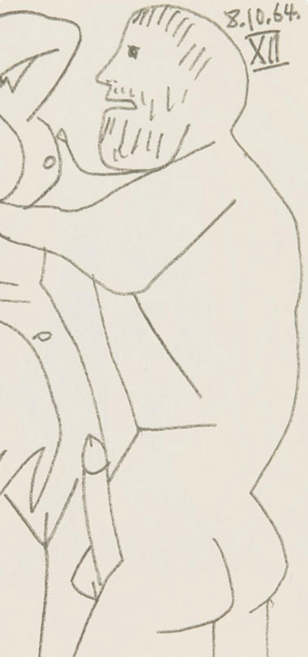 Picasso, Komposition (Cramer 148), Le Goût du Bonheur (nach) (Grau), Figurative Print, von Pablo Picasso