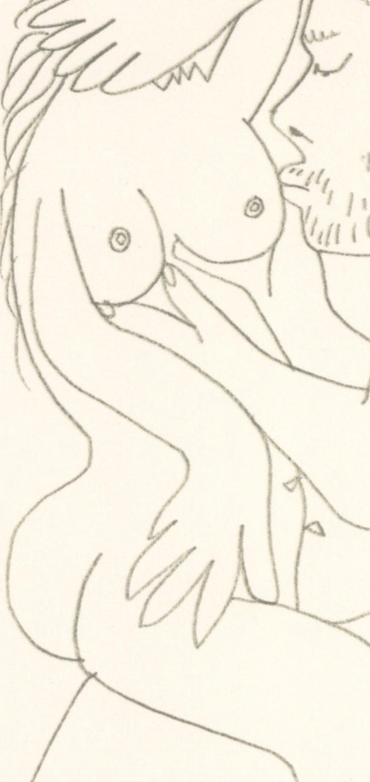 Picasso, Composition (Cramer 148), Le Goût du Bonheur (after) - Gray Figurative Print by Pablo Picasso
