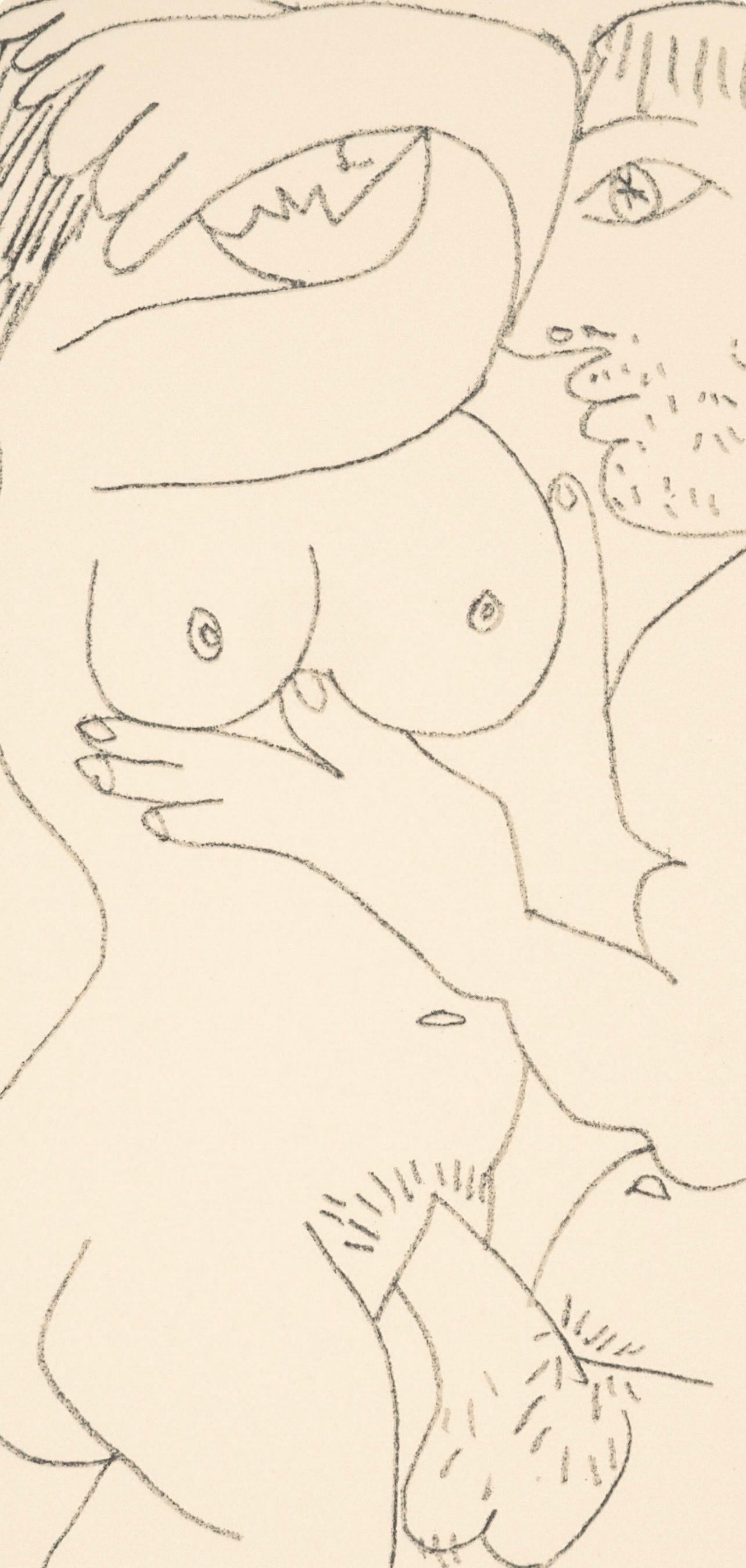 Picasso, Composition (Cramer 148), Le Goût du Bonheur (after) - Gray Figurative Print by Pablo Picasso