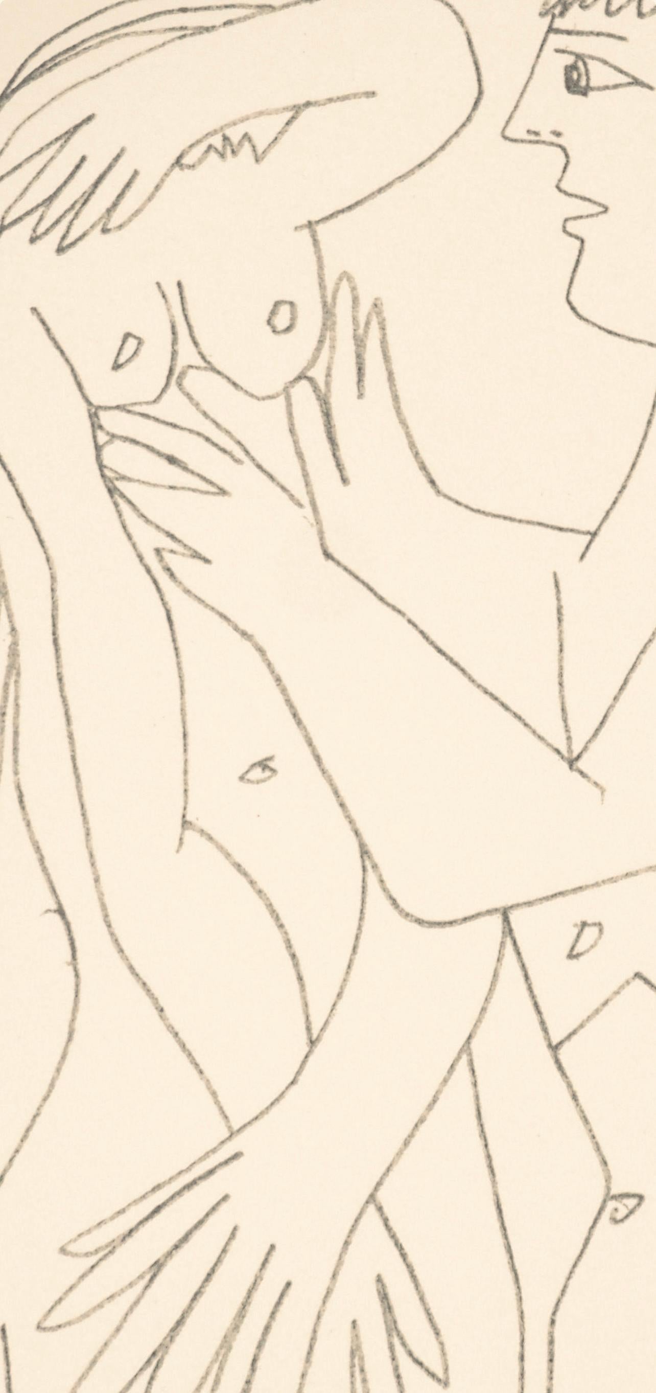 Picasso, Composition (Cramer 148), Le Goût du Bonheur (after) - Gray Figurative Print by Pablo Picasso