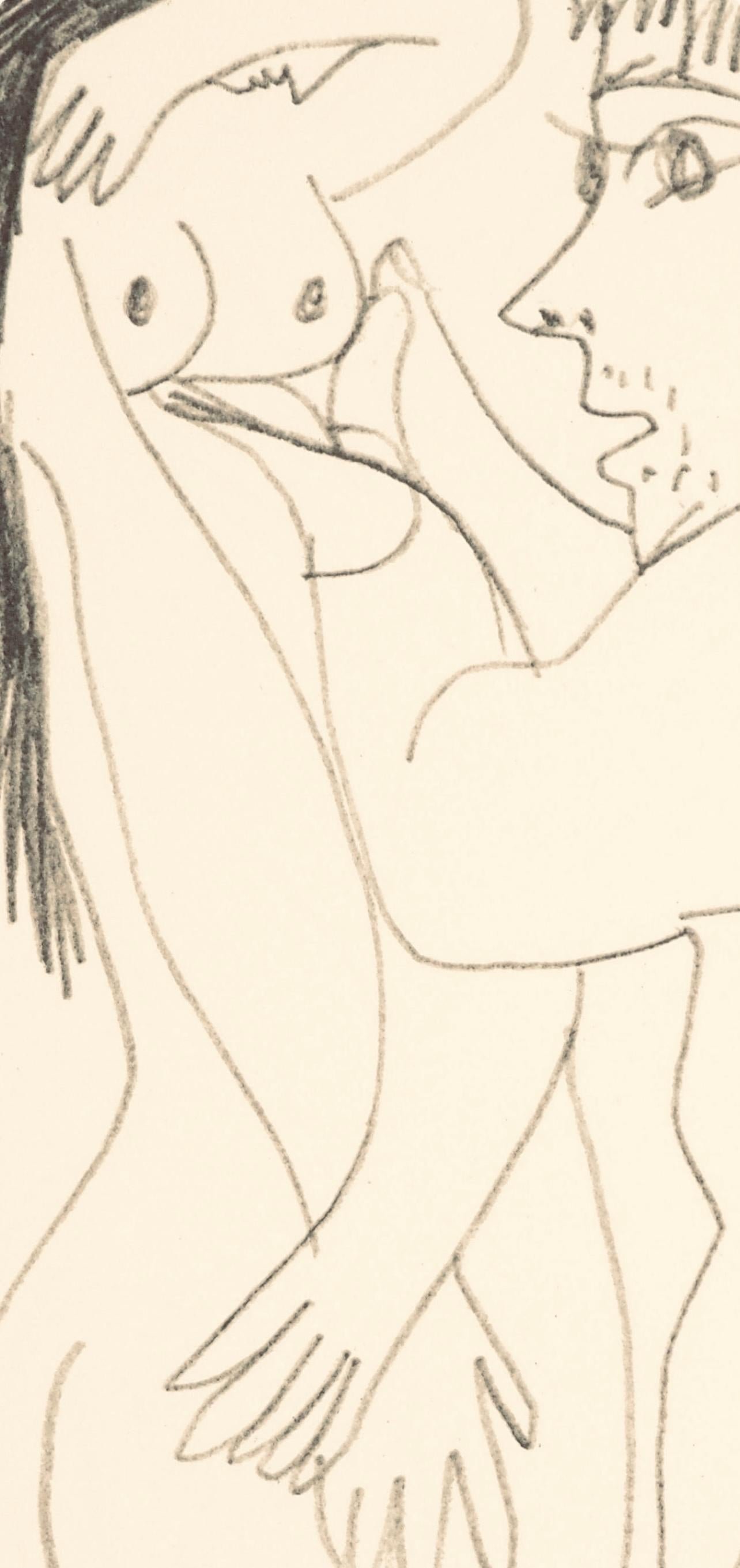Picasso, Composition (Cramer 148), Le Goût du Bonheur (after) - Gray Landscape Print by Pablo Picasso