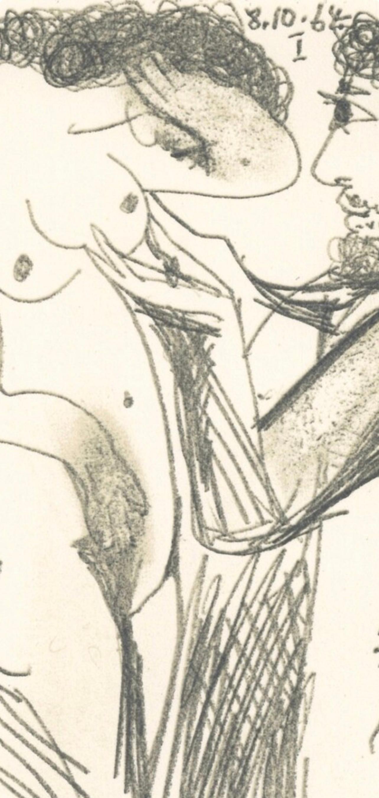 Picasso, Composition (Cramer 148), Le Goût du Bonheur (after) - Beige Figurative Print by Pablo Picasso