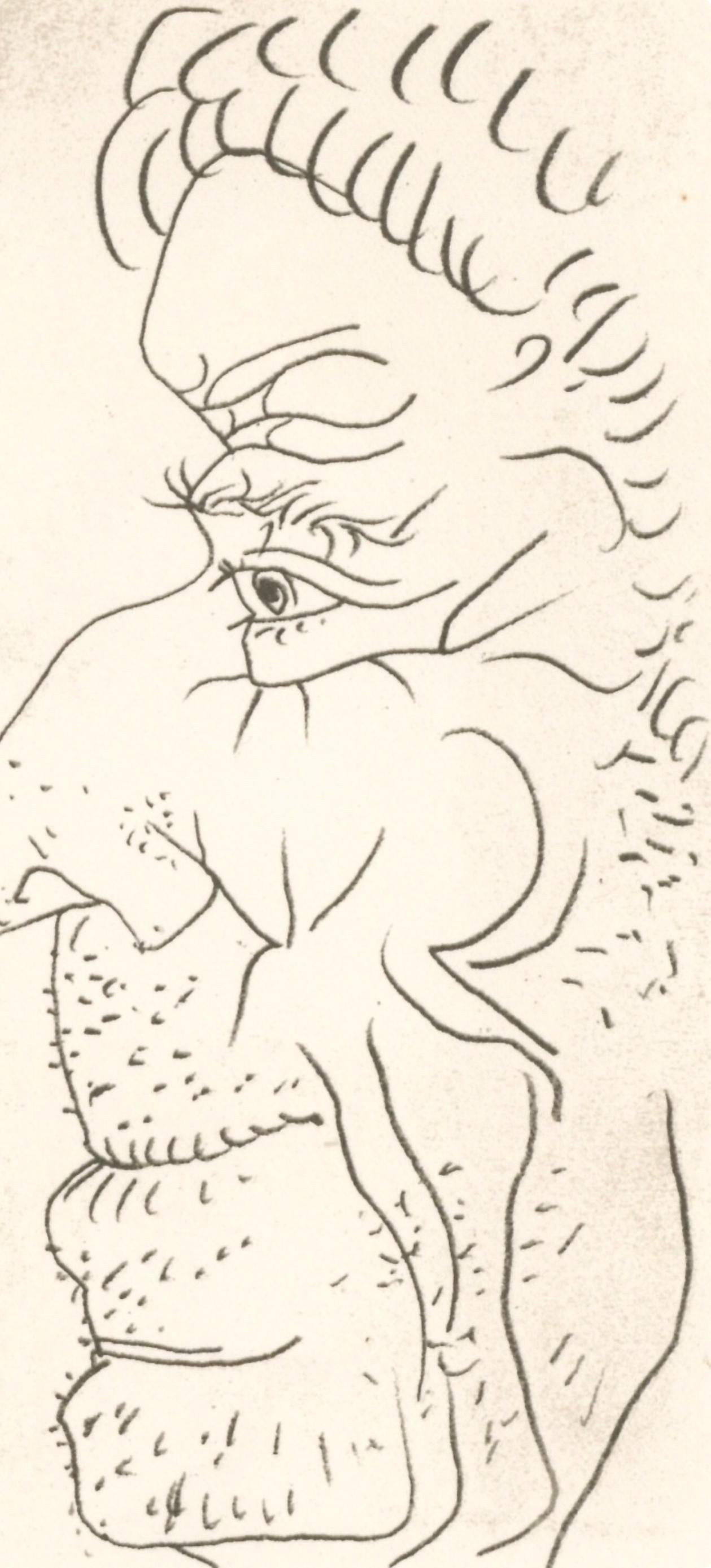 Picasso, Composition (Cramer 148), Le Goût du Bonheur (d'après) - Blanc Figurative Print par Pablo Picasso