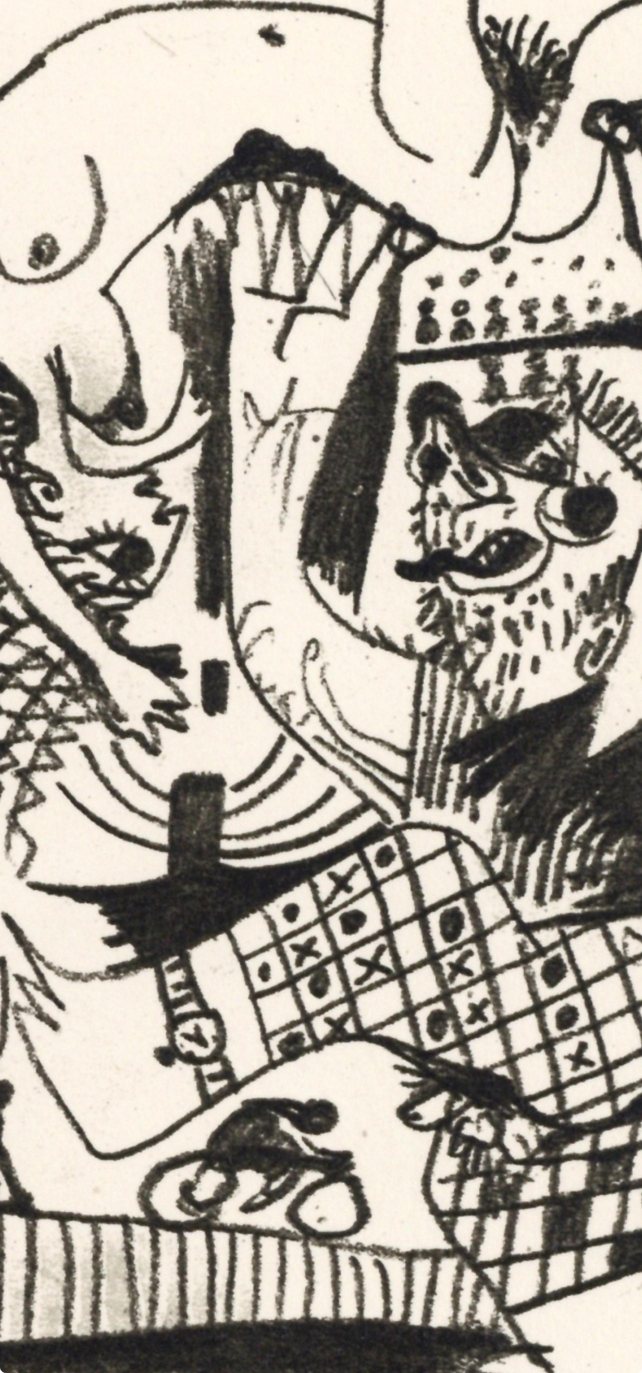 Picasso, Komposition (Cramer 148), Le Goût du Bonheur (nach) (Beige), Figurative Print, von Pablo Picasso