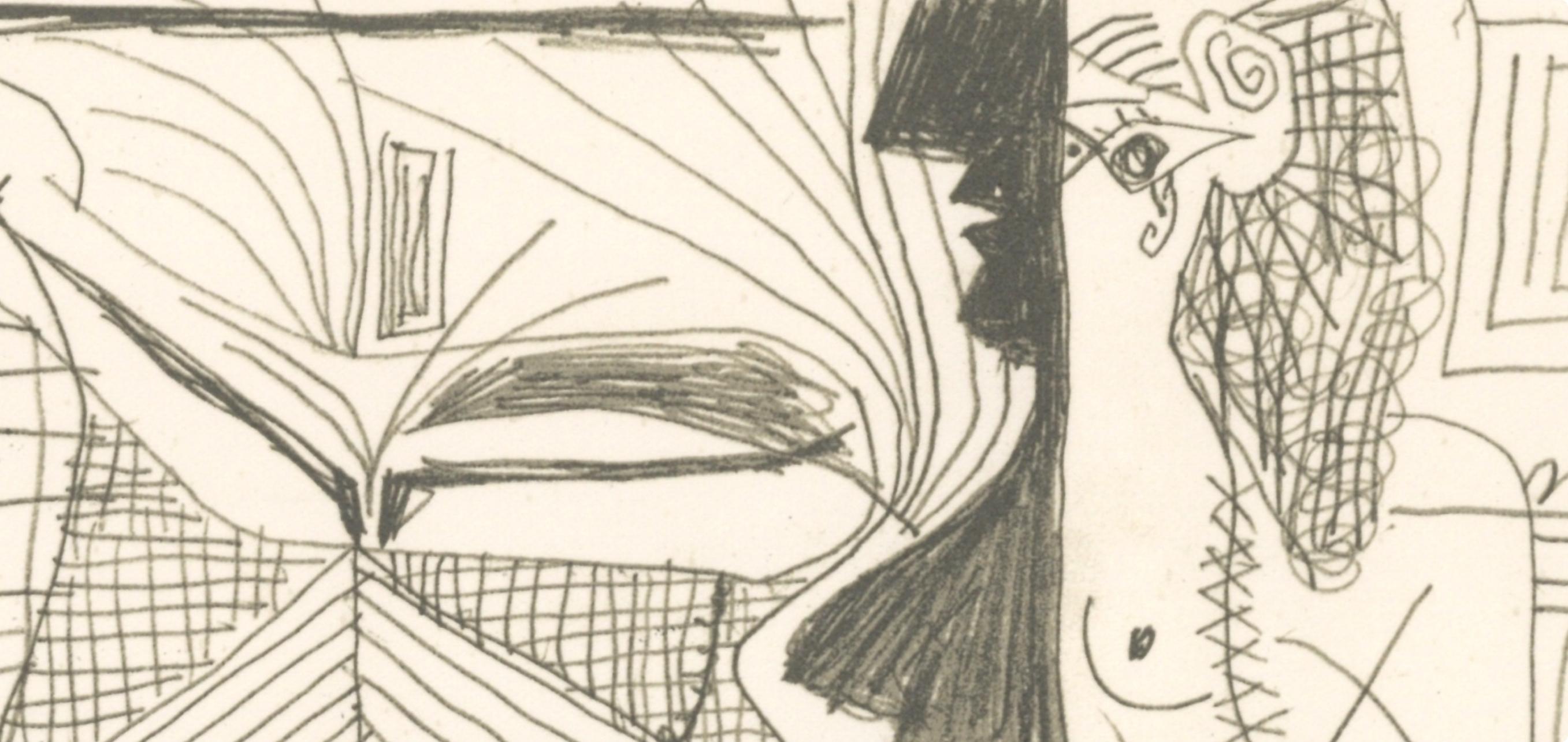 Picasso, Komposition (Cramer 148), Le Goût du Bonheur (nach) (Weiß), Landscape Print, von Pablo Picasso