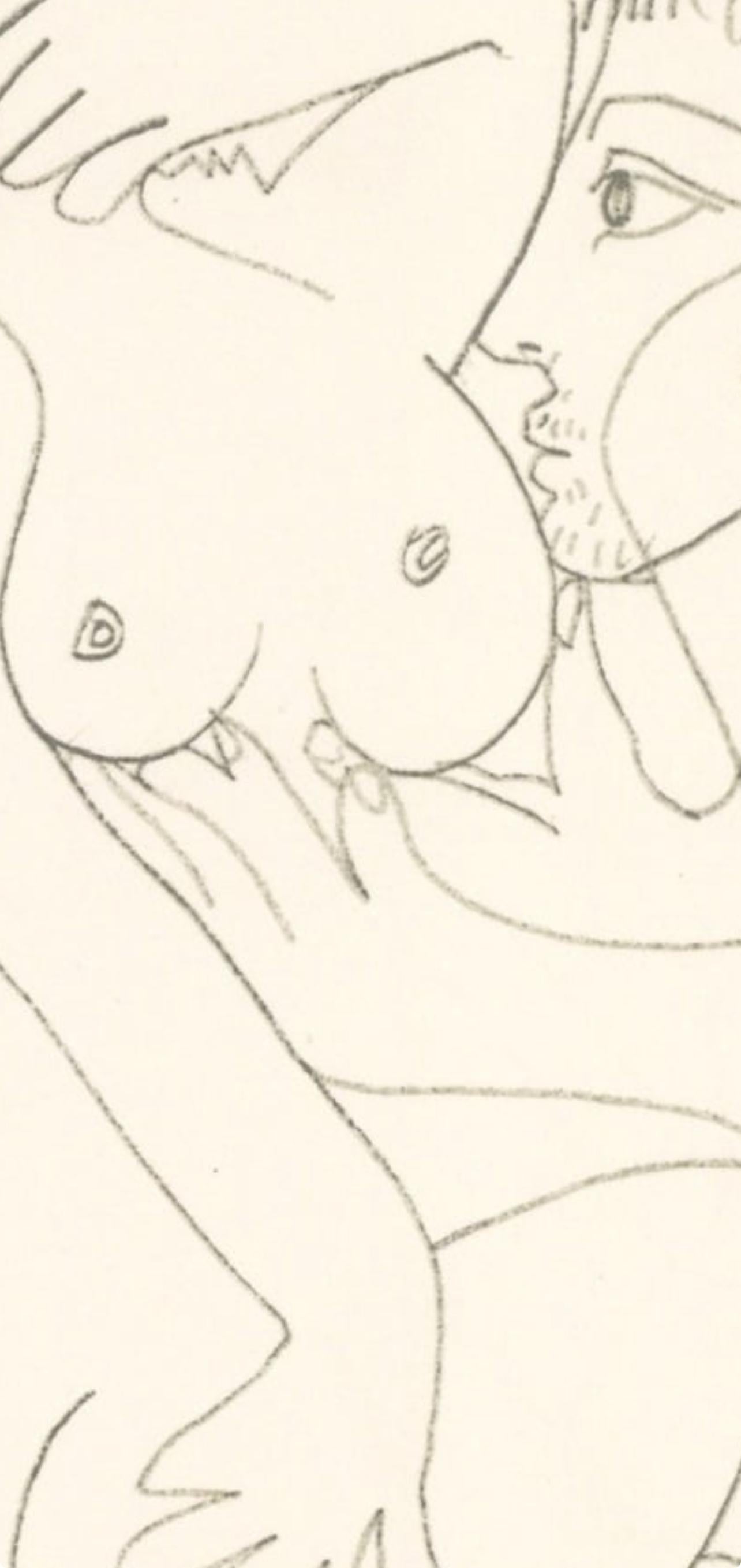 Picasso, Komposition (Cramer 148), Le Goût du Bonheur (nach) (Weiß), Figurative Print, von Pablo Picasso