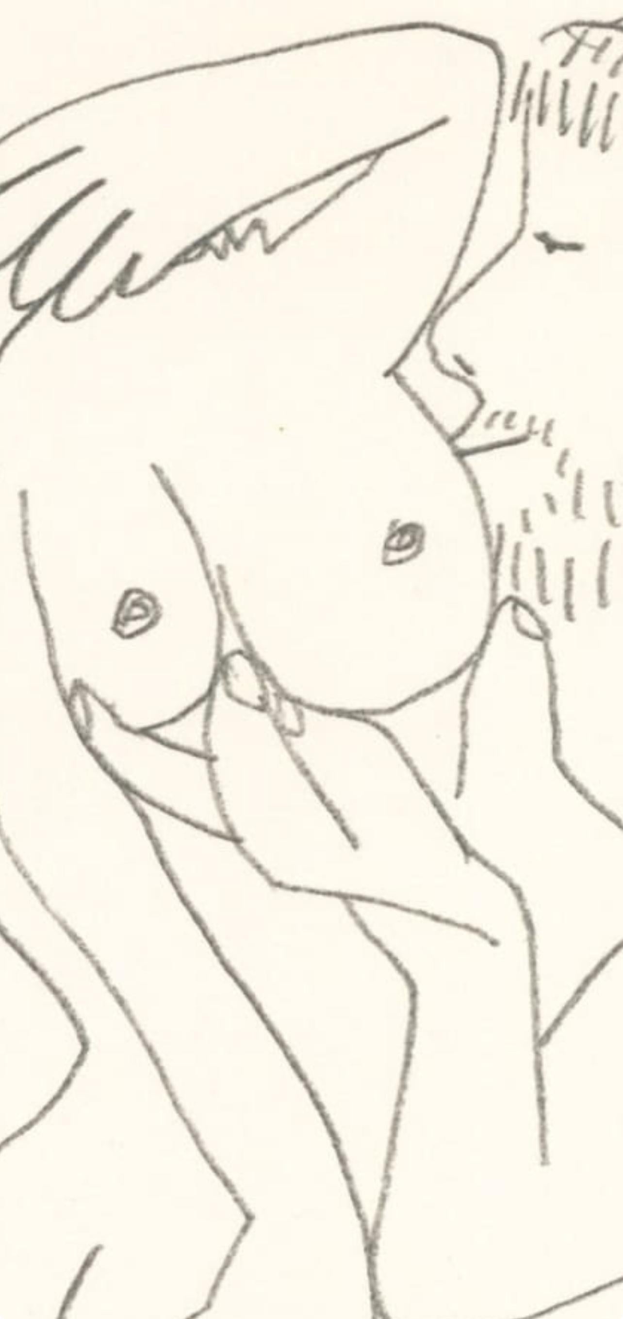 Picasso, Composition (Cramer 148), Le Goût du Bonheur (after) - White Figurative Print by Pablo Picasso