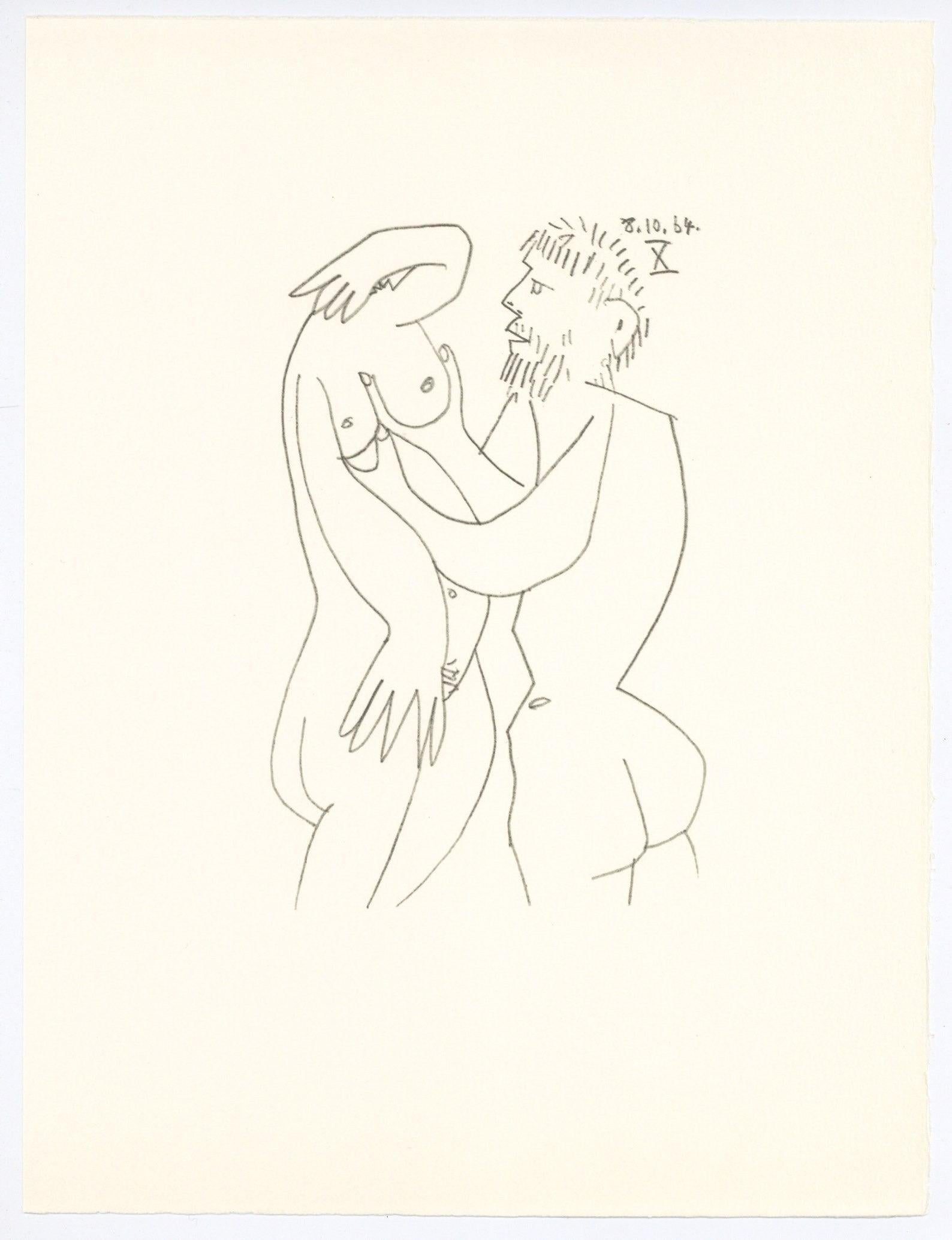 Picasso, Composition (Cramer 148), Le Goût du Bonheur (after) - White Figurative Print by Pablo Picasso
