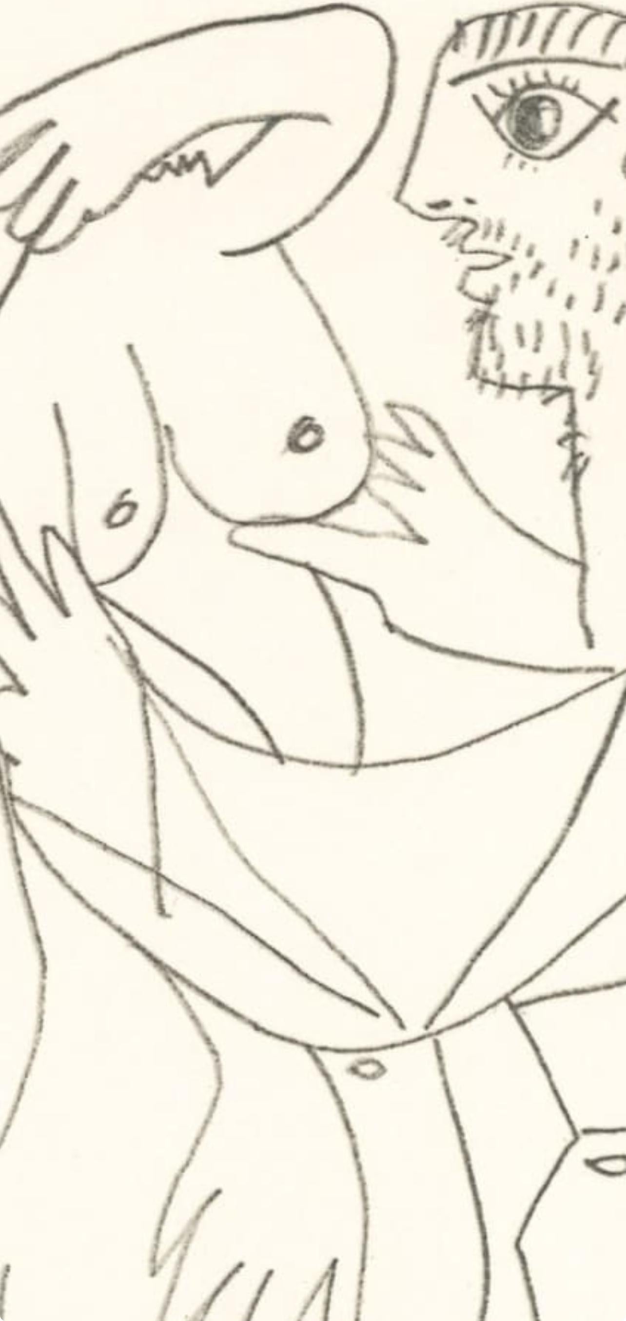 Picasso, Composition (Cramer 148), Le Goût du Bonheur (after) - White Figurative Print by Pablo Picasso