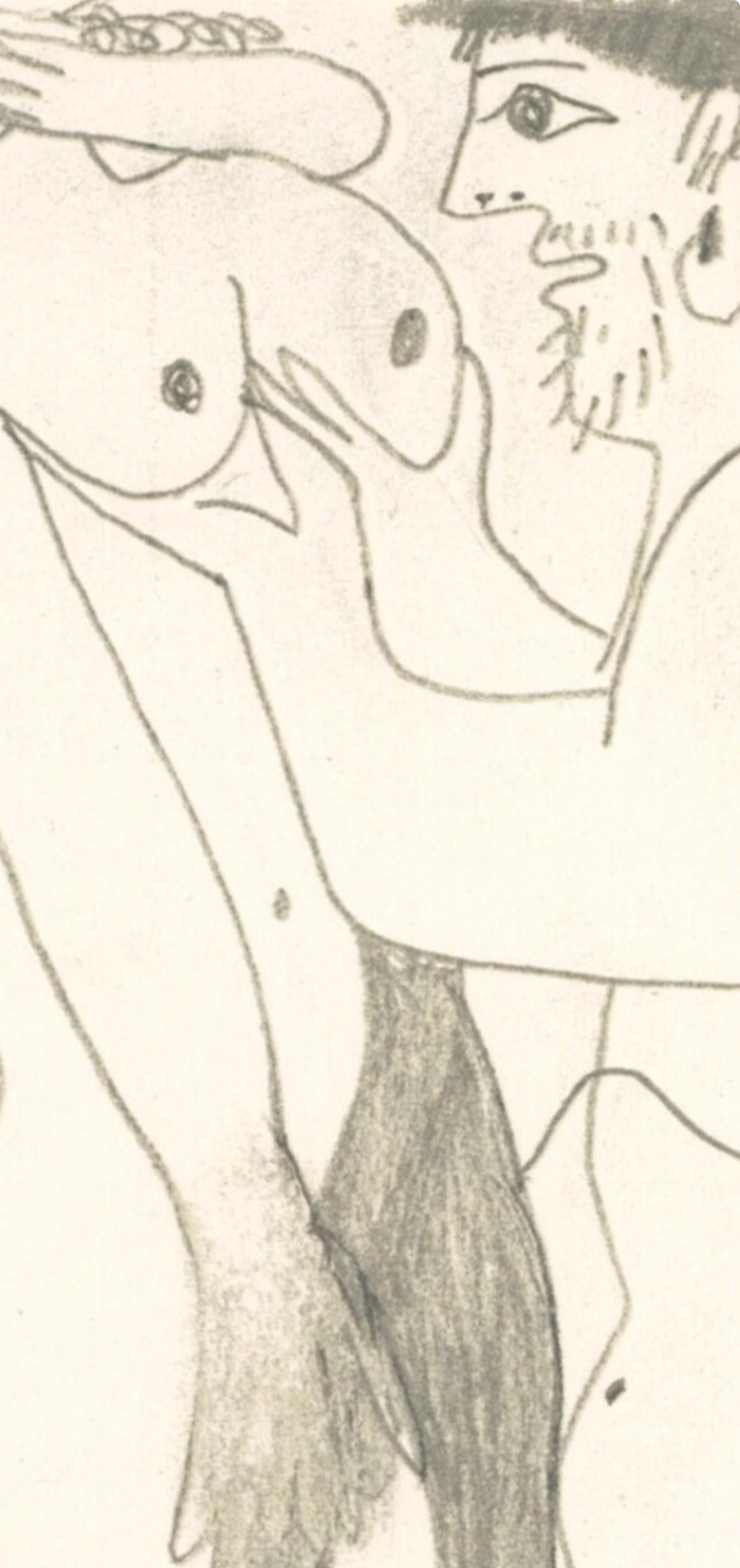 Picasso, Komposition (Cramer 148), Le Goût du Bonheur (nach) (Weiß), Figurative Print, von Pablo Picasso