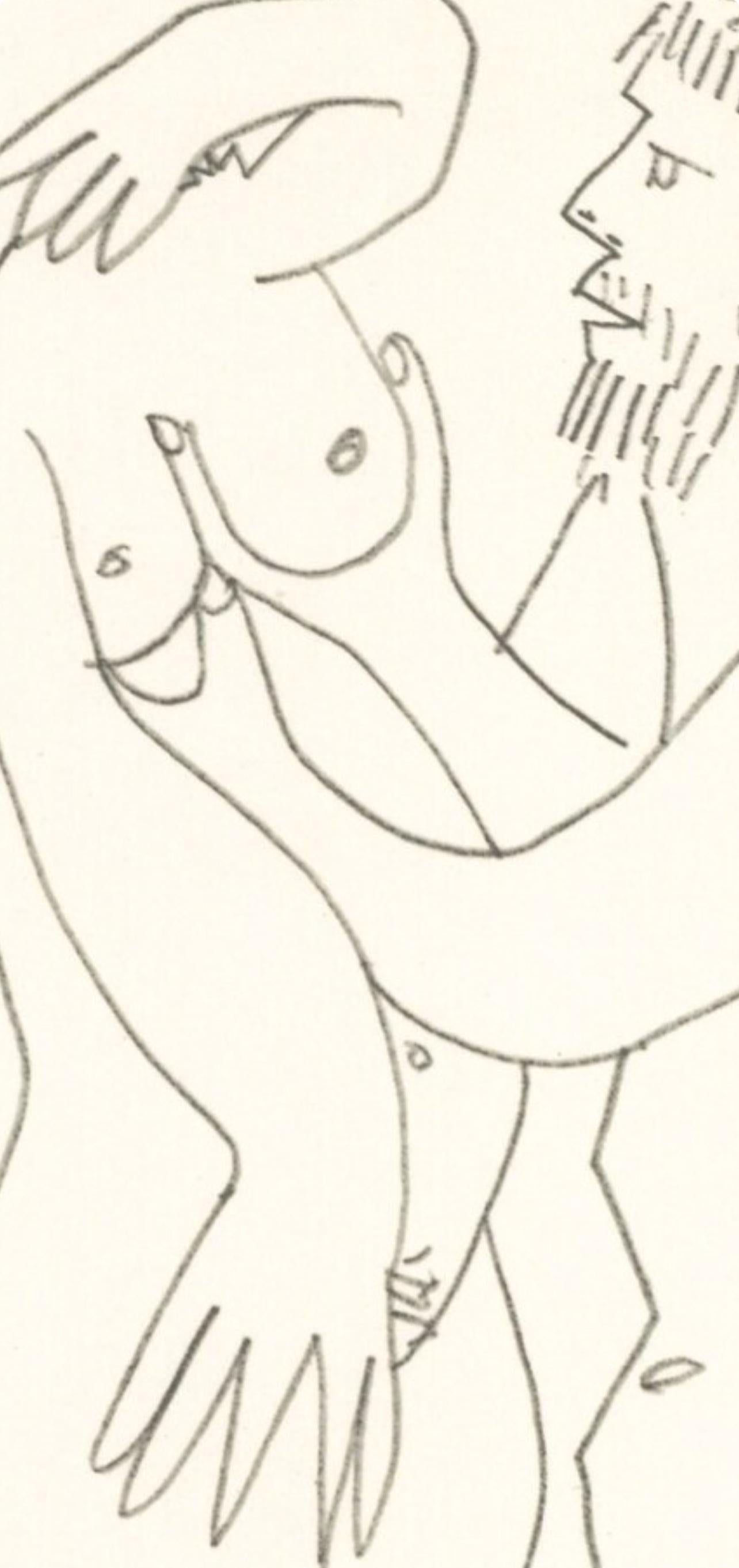 Picasso, Komposition (Cramer 148), Le Goût du Bonheur (nach) (Weiß), Figurative Print, von Pablo Picasso