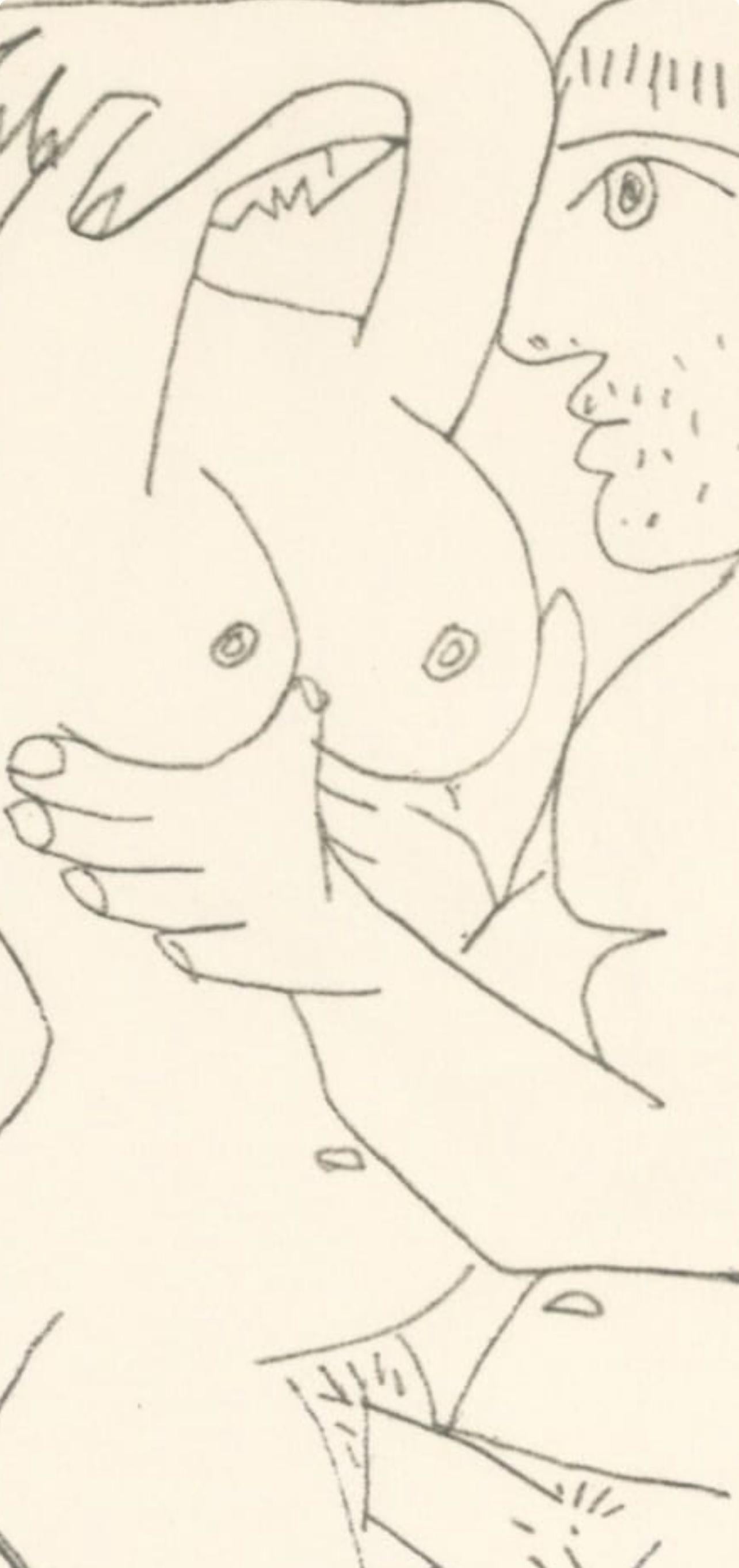 Picasso, Composizione (Cramer 148), Le Goût du Bonheur (dopo) - Landscape Print Bianco di Pablo Picasso