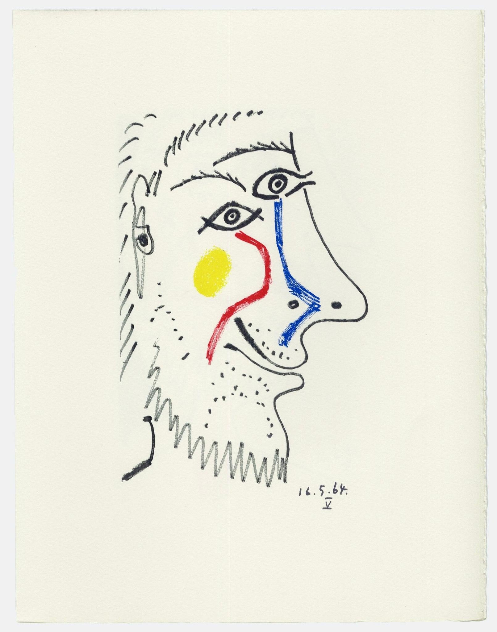 Picasso, Composition (Cramer 148), Le Goût du Bonheur (d'après) - Beige Landscape Print par Pablo Picasso