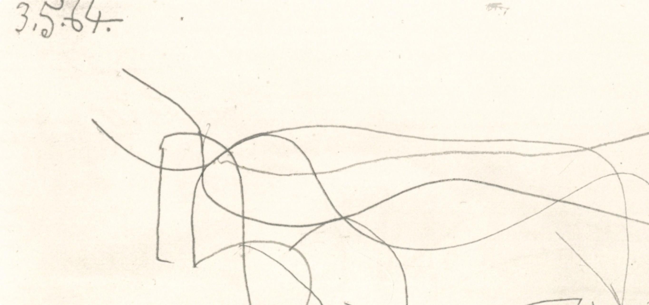 Picasso, Komposition (Cramer 148), Le Goût du Bonheur (nach) (Weiß), Landscape Print, von Pablo Picasso