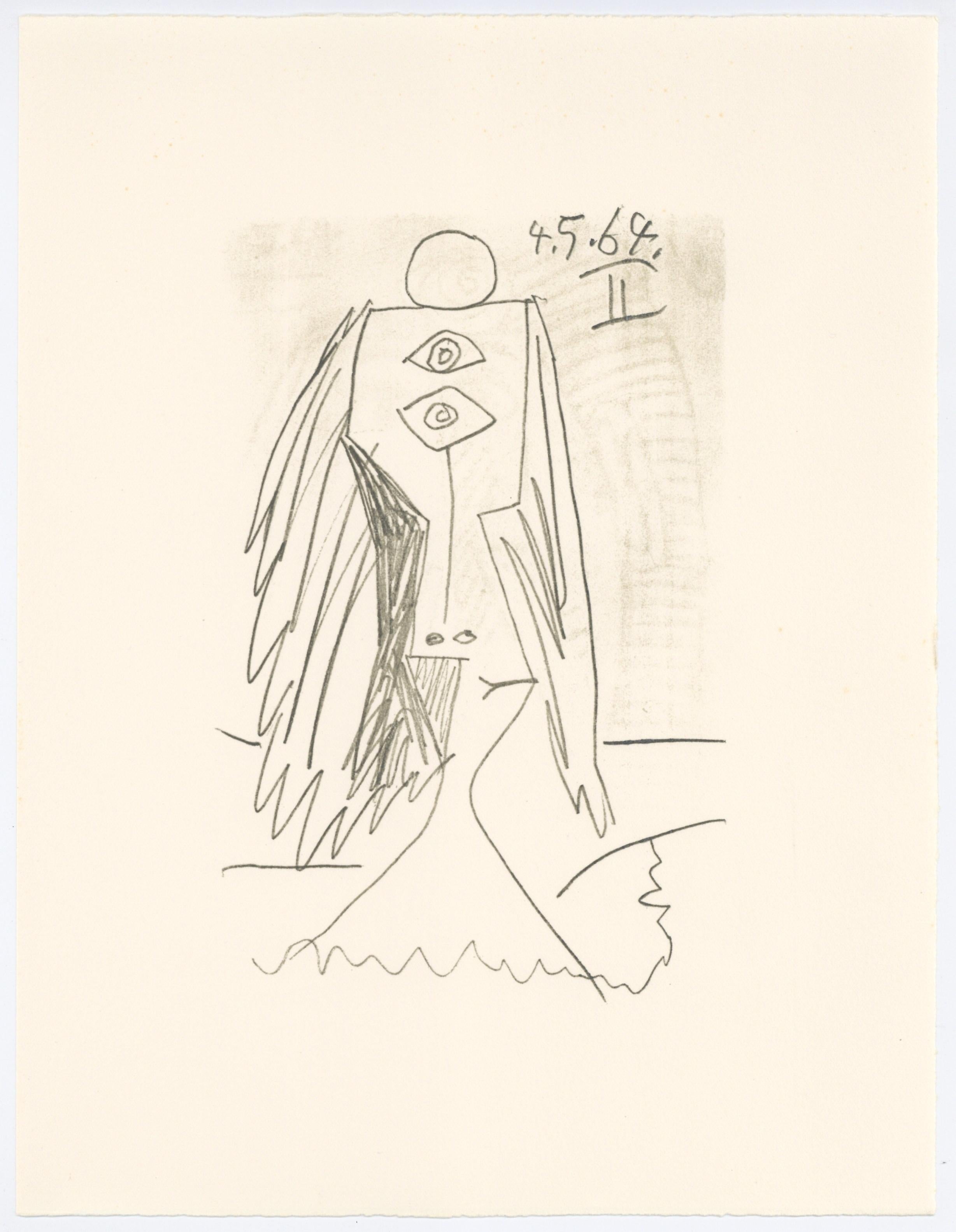 Lithograph and silkscreen with grease crayon, lithographic tusche, lead pencil, charcoal on vélin d'Arches paper. Paper size: 12.8 x 9.84 inches. Inscription: Unsigned and unnumbered, as issued. Catalogue raisonné reference: Goeppert, Sebastian, et