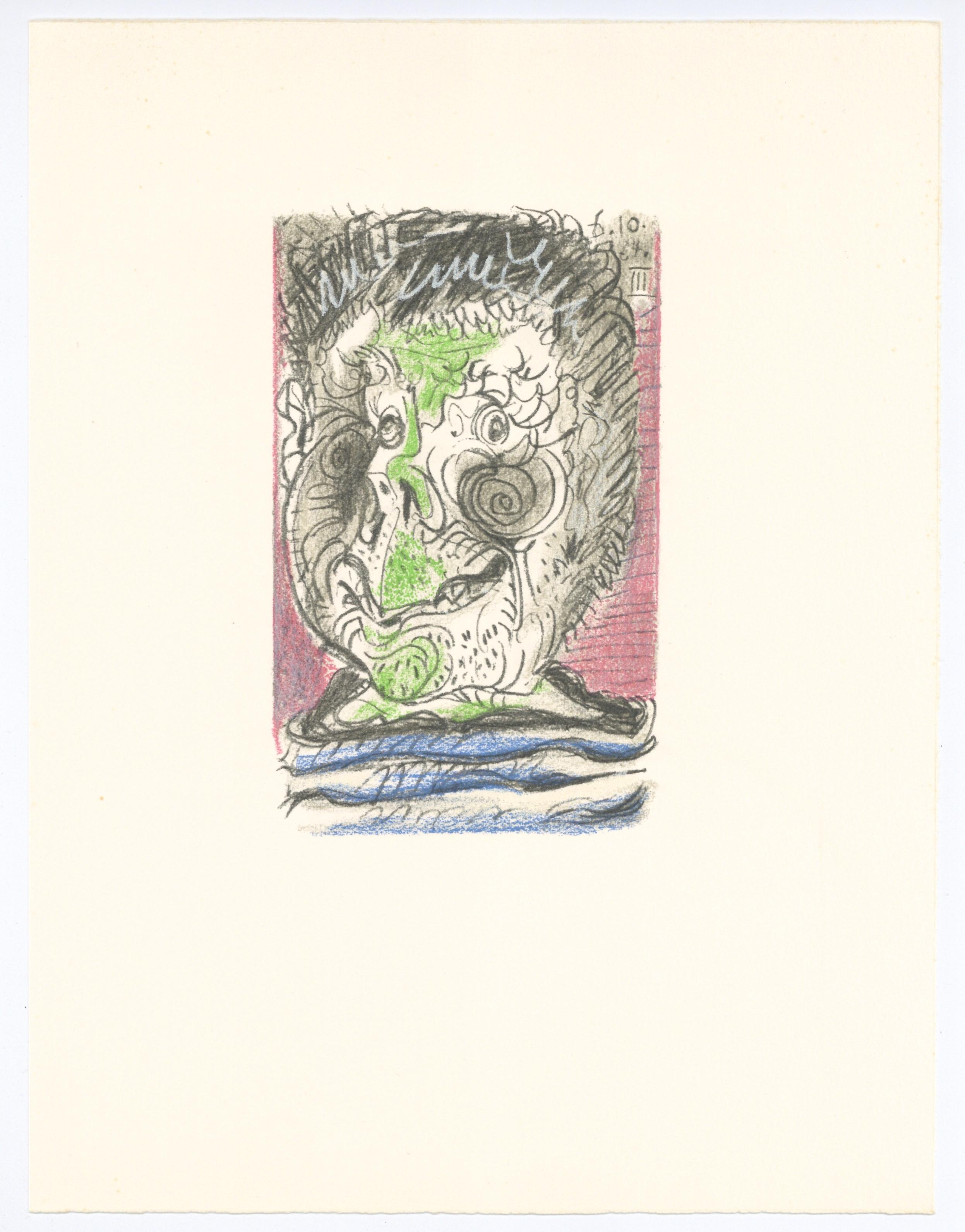 Lithographie et sérigraphie avec crayon gras, tusche lithographique, mine de plomb, fusain sur papier vélin d'Arches. Taille du papier : 12,8 x 9,84 pouces. Inscription : Non signé et non numéroté, tel que publié. Catalogue raisonné de référence :