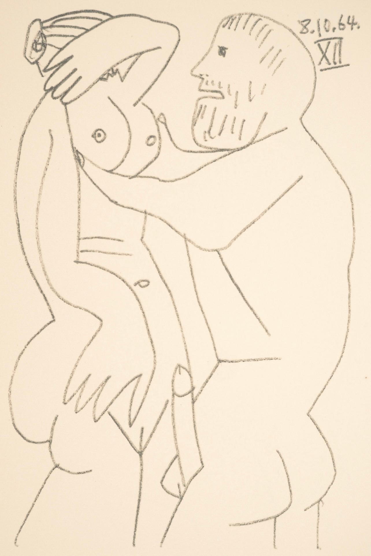 Pablo Picasso Figurative Print – Picasso, Komposition (Cramer 148), Le Goût du Bonheur (nach)
