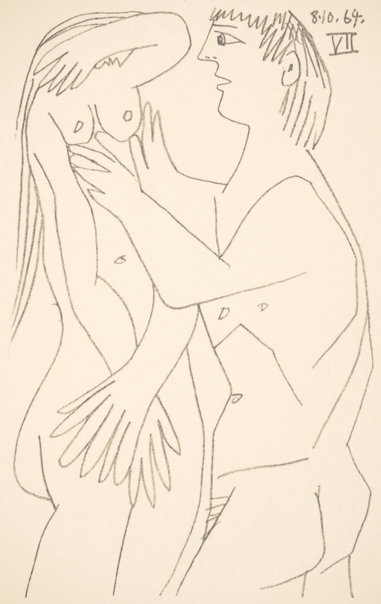 Pablo Picasso Figurative Print - Picasso, Composition (Cramer 148), Le Goût du Bonheur (after)