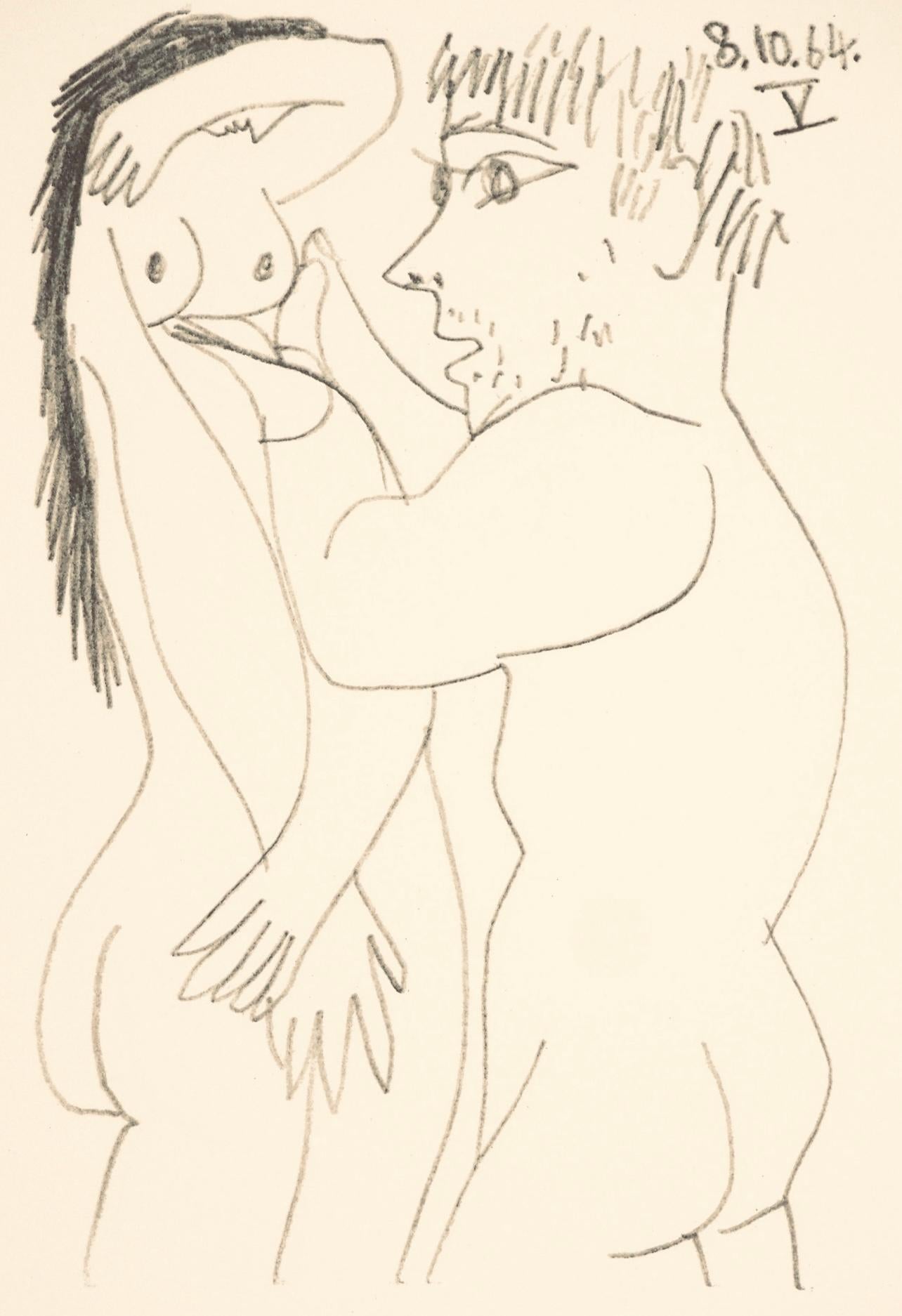 Pablo Picasso Landscape Print - Picasso, Composition (Cramer 148), Le Goût du Bonheur (after)