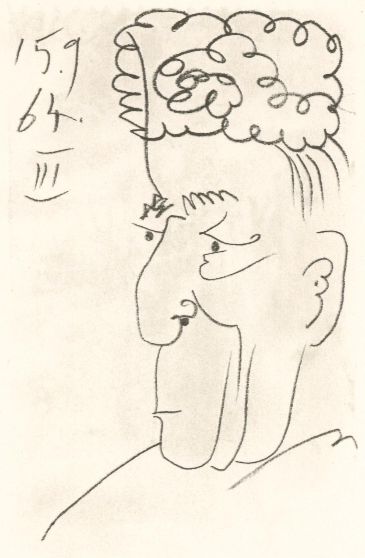 Figurative Print Pablo Picasso - Picasso, Composition (Cramer 148), Le Goût du Bonheur (d'après)