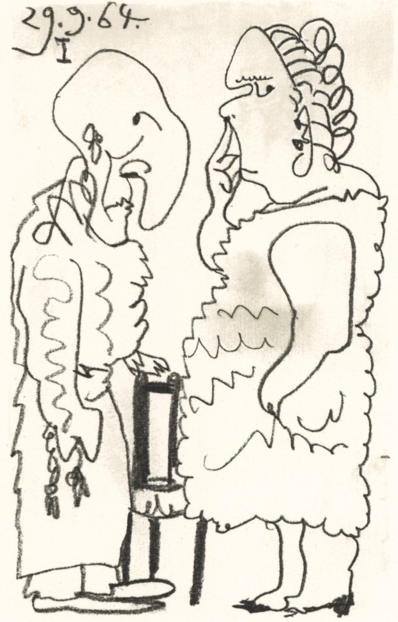 Pablo Picasso Figurative Print – Picasso, Komposition (Cramer 148), Le Goût du Bonheur (nach)