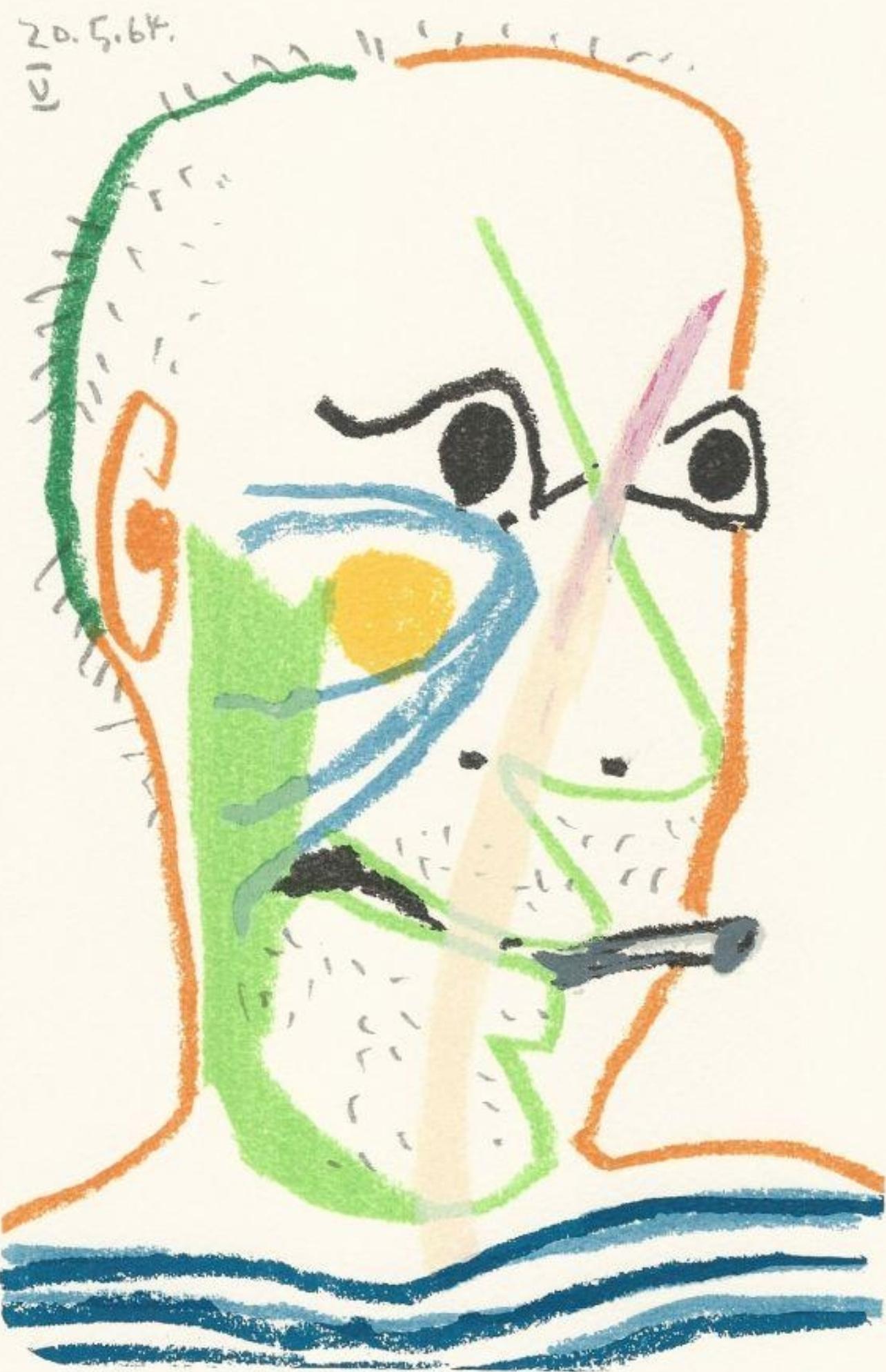 Pablo Picasso Landscape Print - Picasso, Composition (Cramer 148), Le Goût du Bonheur (after)