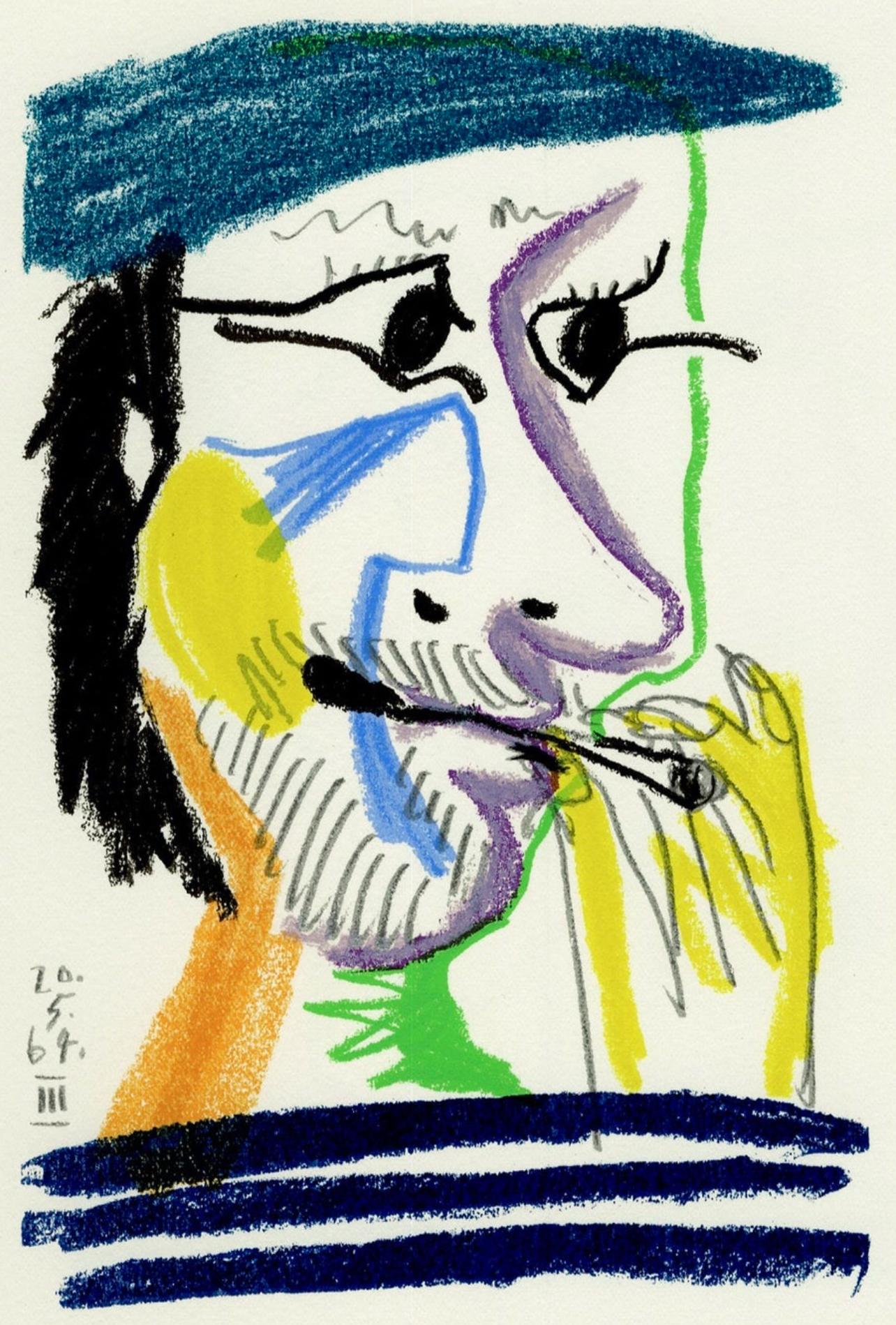 Pablo Picasso Landscape Print - Picasso, Composition (Cramer 148), Le Goût du Bonheur (after)