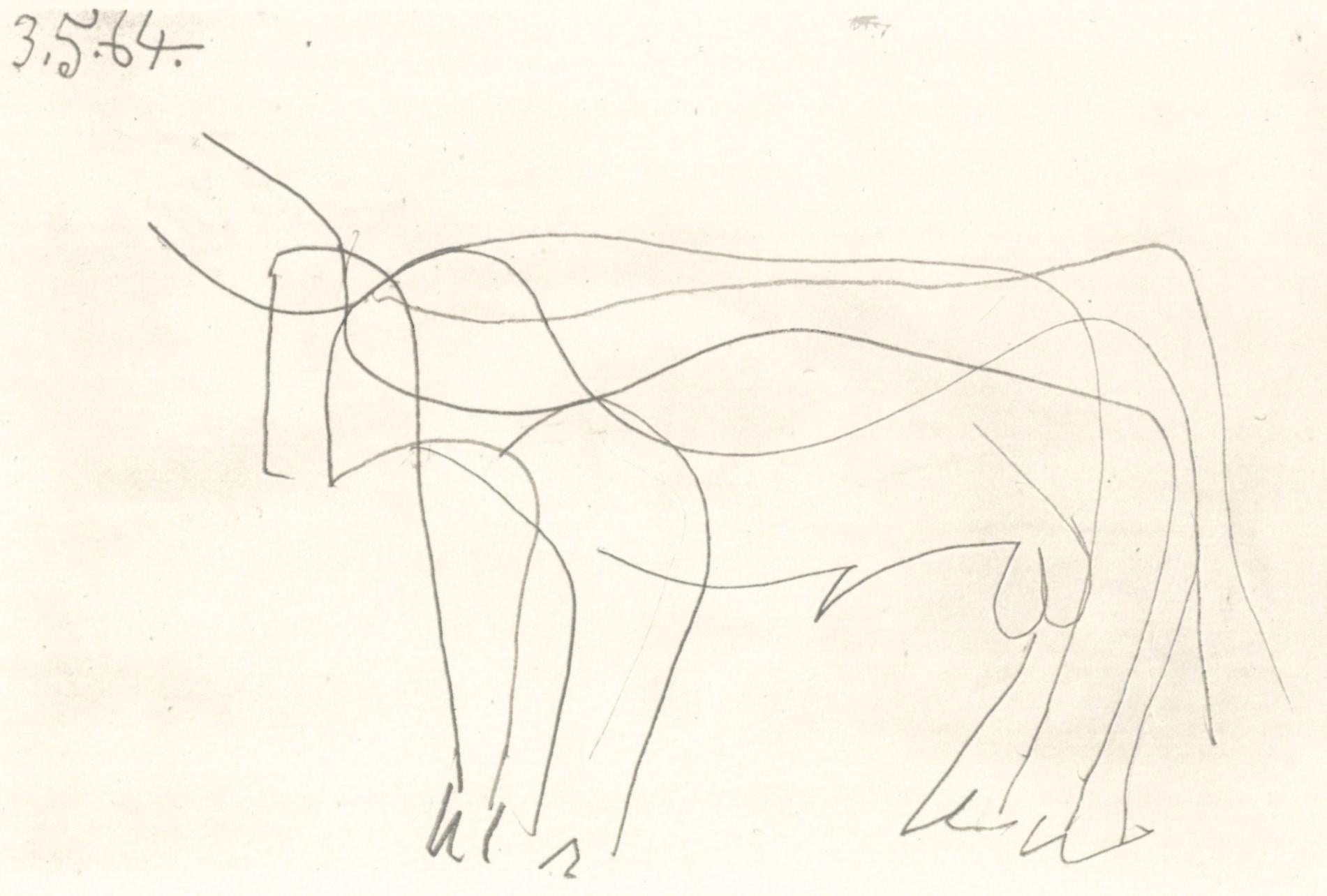 Pablo Picasso Landscape Print – Picasso, Komposition (Cramer 148), Le Goût du Bonheur (nach)