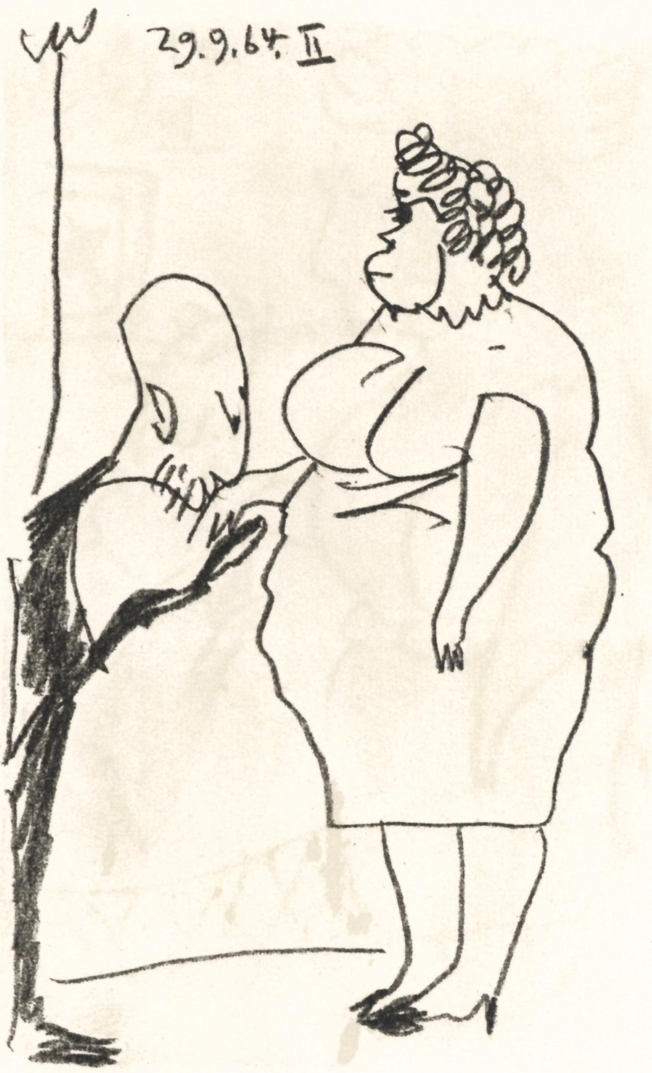 Pablo Picasso Figurative Print – Picasso, Komposition (Cramer 148), Le Goût du Bonheur (nach)