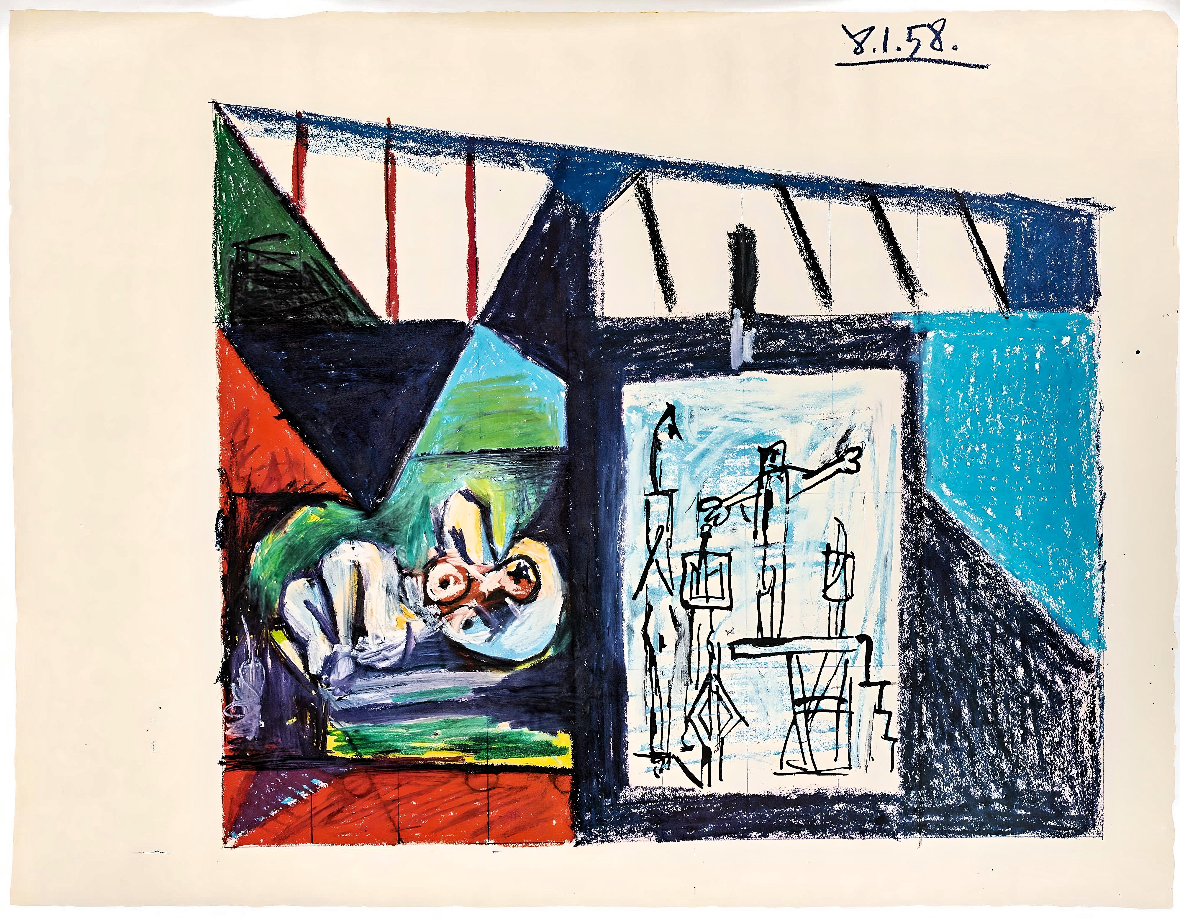 Picasso, Komposition (Cramer 155), Pablo Picasso, La Chute D'Icare (nach) im Angebot 3