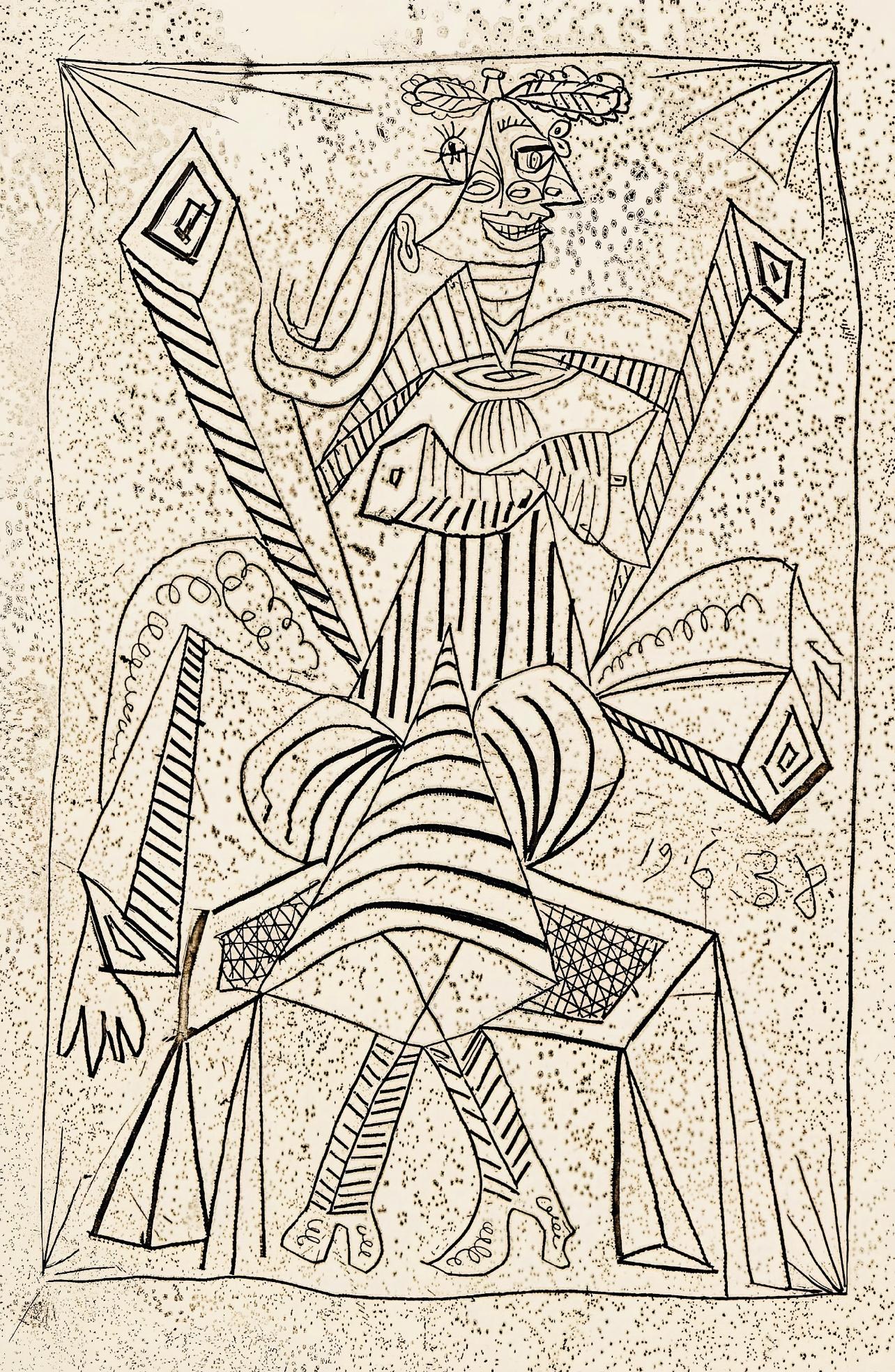 Pablo Picasso Landscape Print - Picasso, Composition (Cramer 30; Horodisch D14; Bloch 307; Matarasso 28) (after)