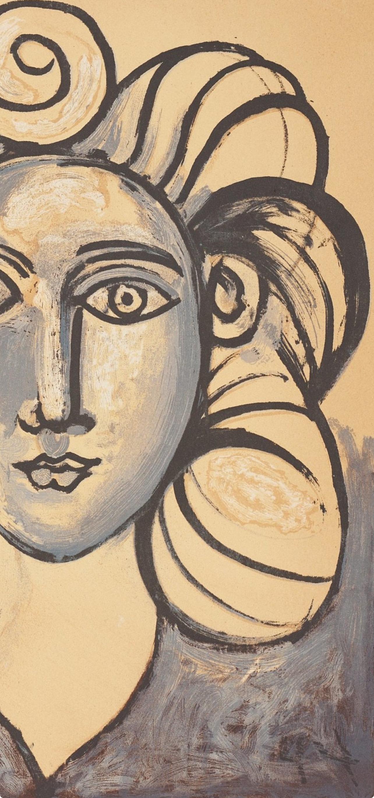 Picasso, Composition (Cramer 67; Bloch 748), La Guerre et la Paix (after) - Beige Landscape Print by Pablo Picasso