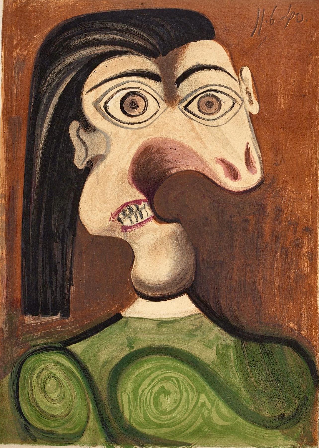 Figurative Print Pablo Picasso - Picasso, Composition (Cramer 67 ; Bloch 748), La Guerre et la Paix (après)